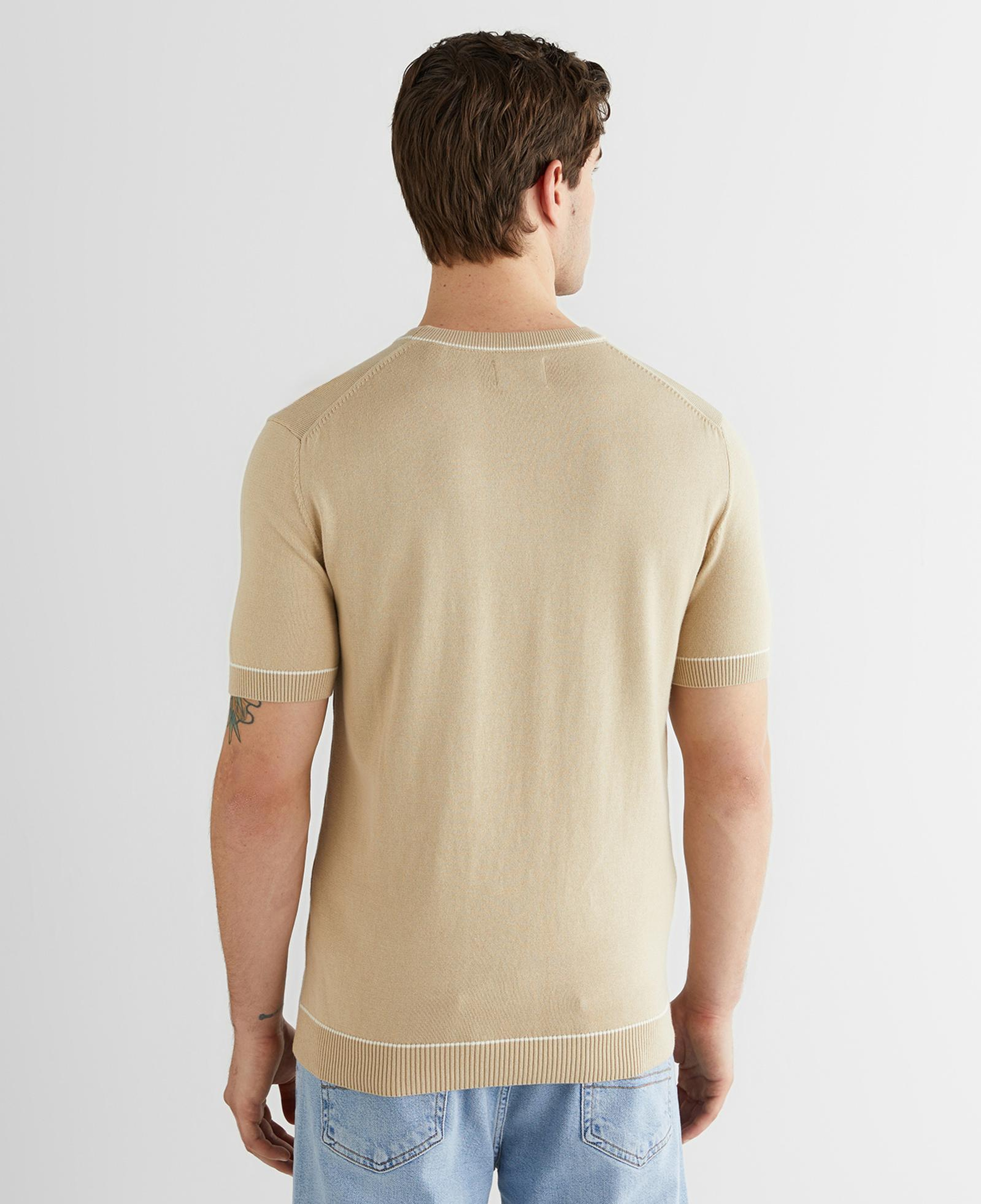 GANT Erkek Bej Regular Fit Kısa Kollu Triko