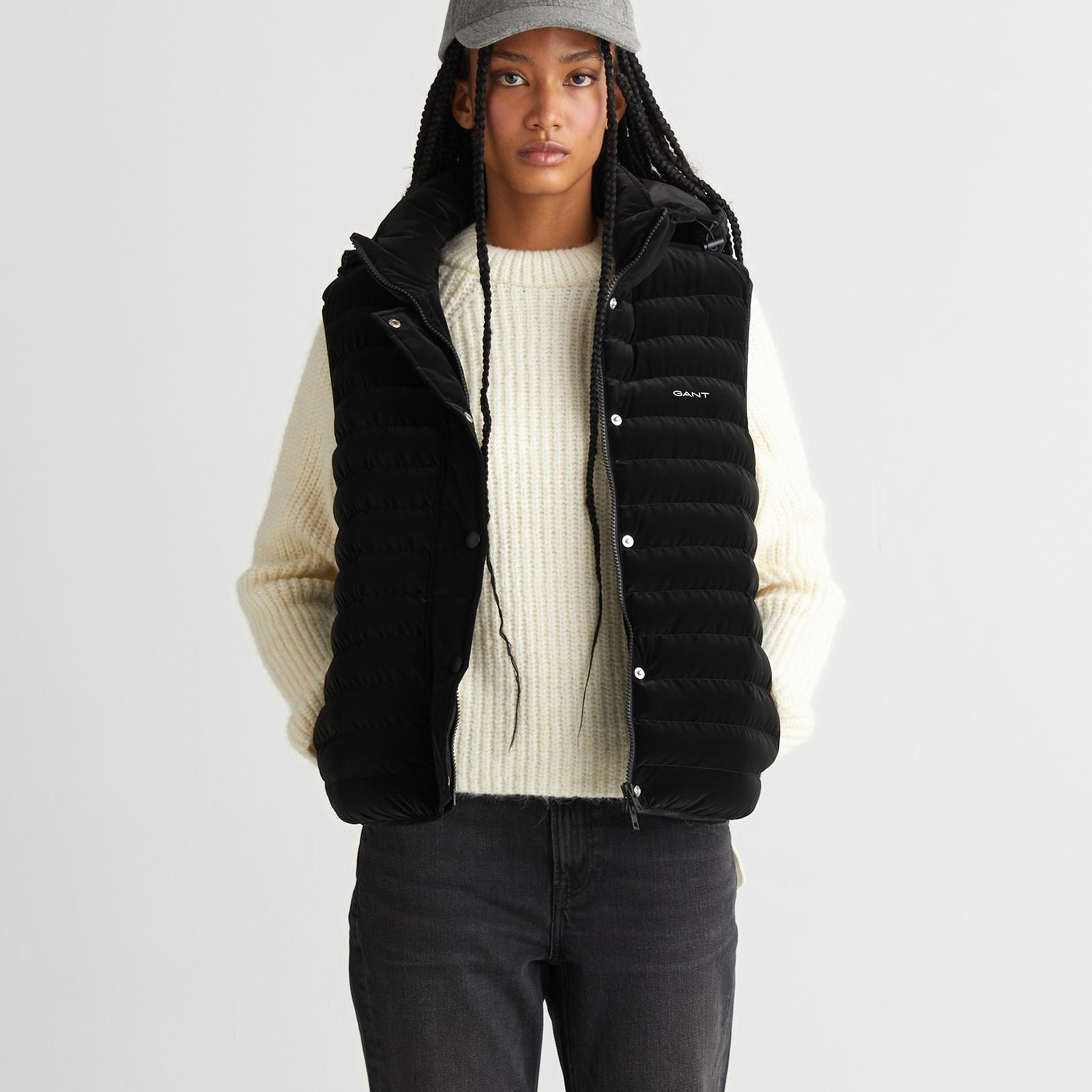 GANT Kadın Siyah Regular Fit Yelek