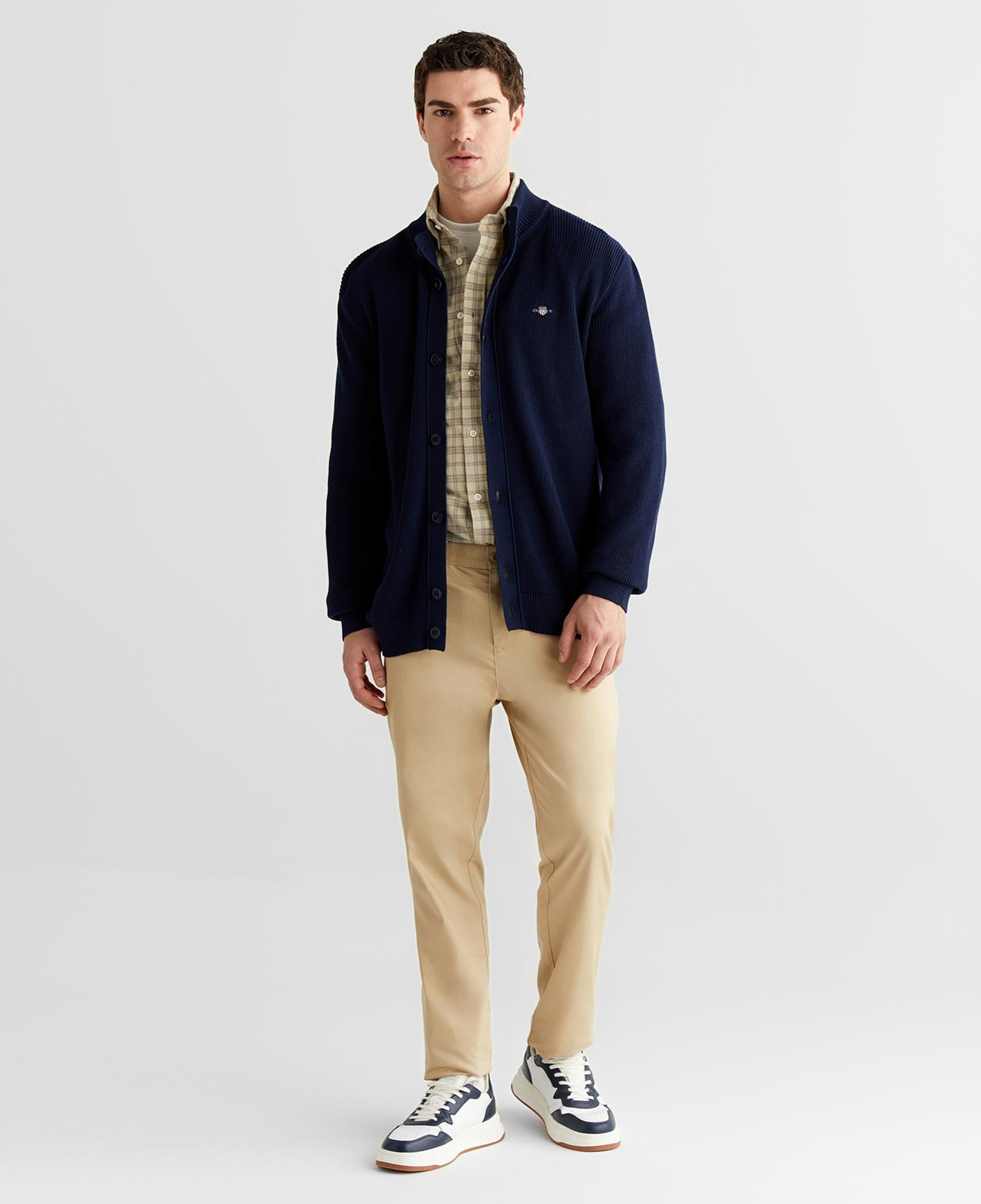 GANT Erkek Lacivert Regular Fit Düğmeli Hırka