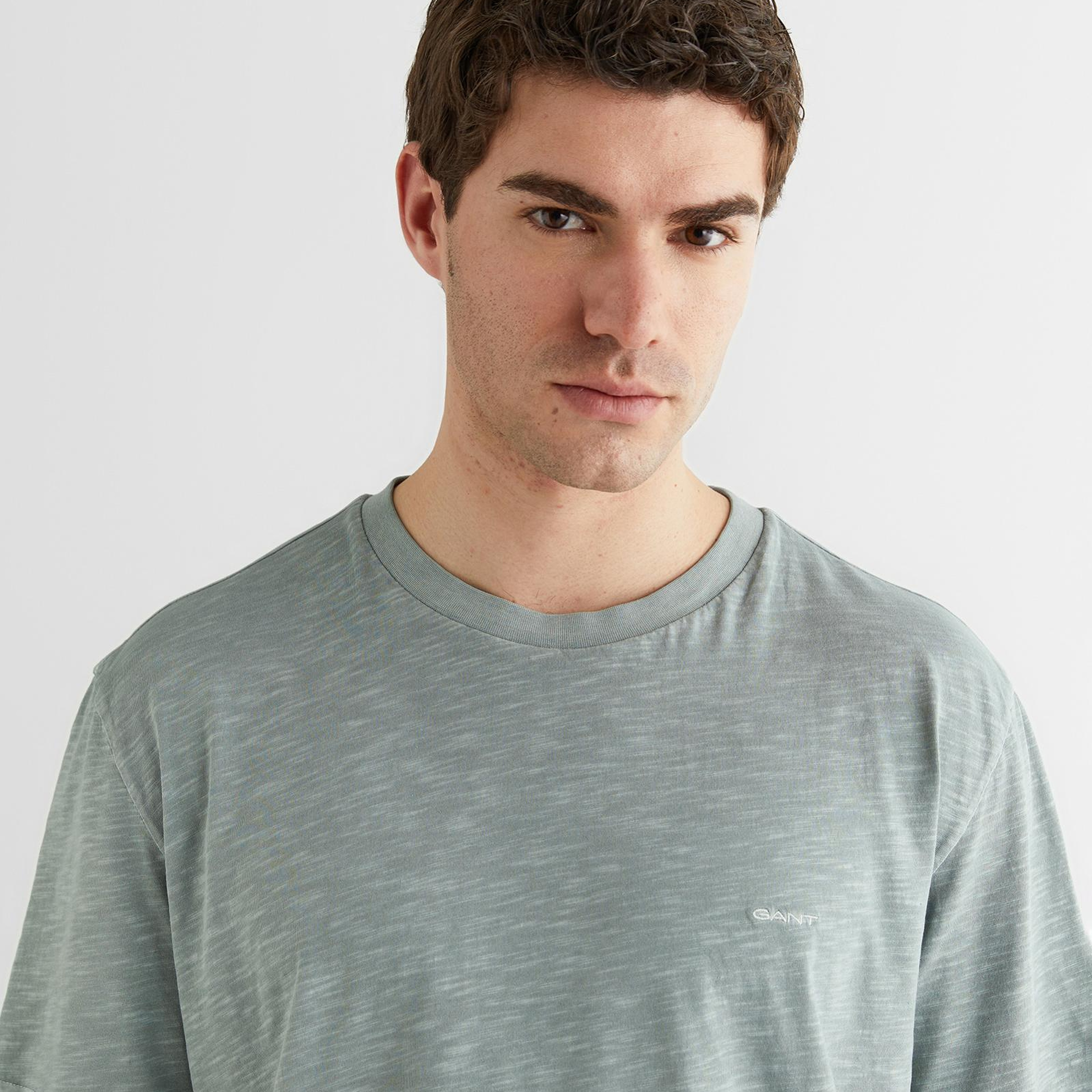 GANT Erkek Yeşil Bisiklet Yaka Regular Fit T-Shirt