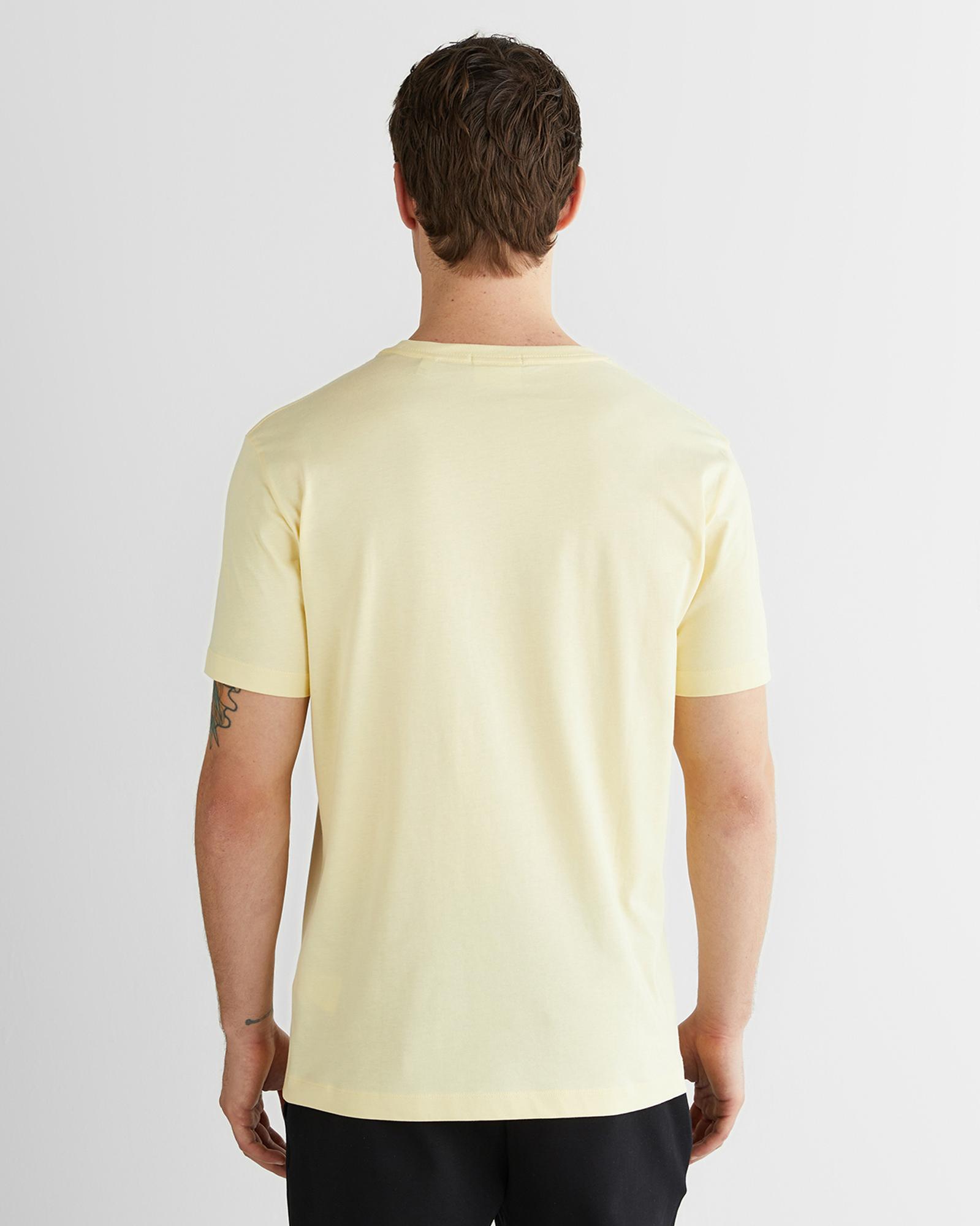 GANT Erkek Sarı Bisiklet Yaka Regular Fit Logolu T-Shirt