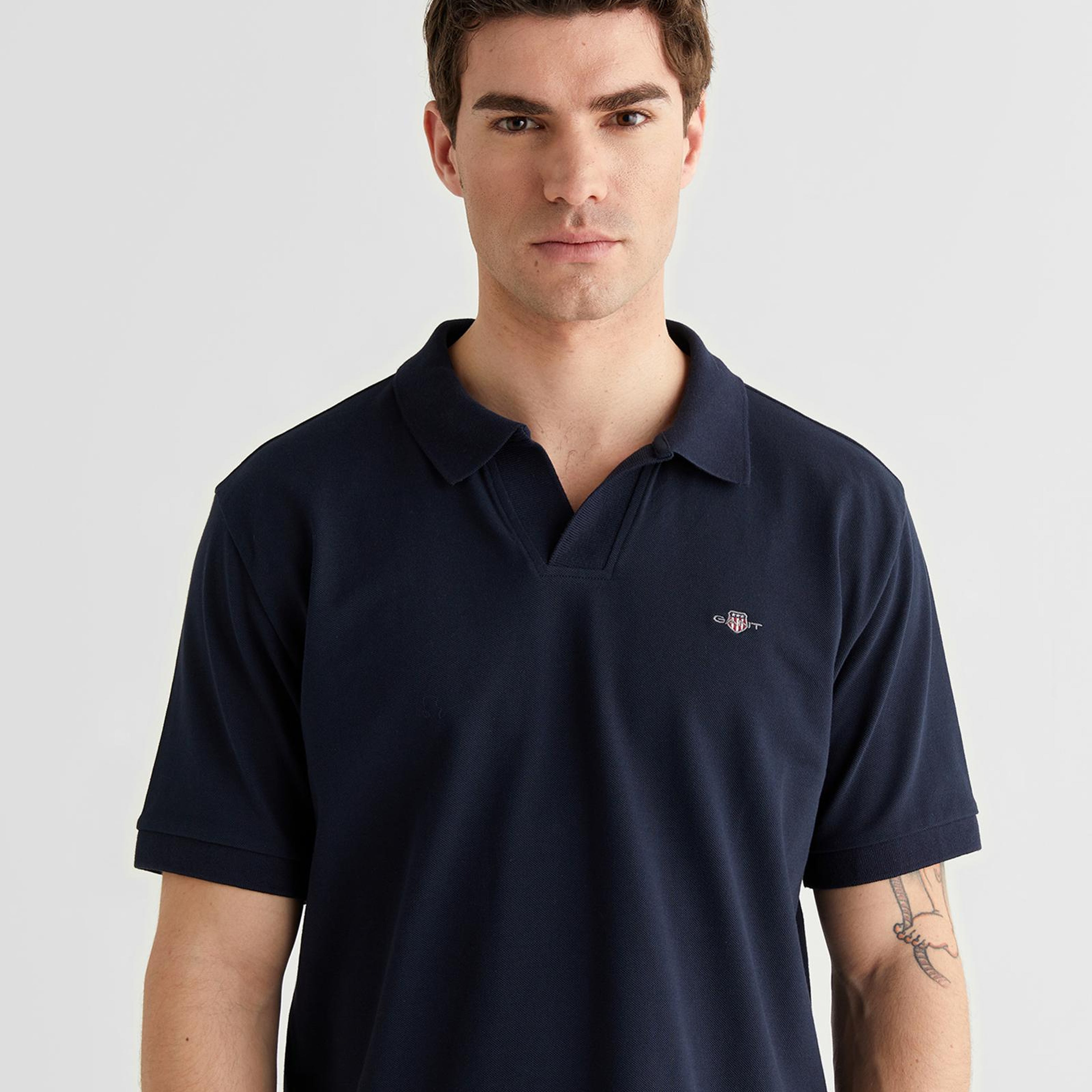 GANT Erkek Lacivert Regular Fit Logolu Polo Yaka T-Shirt