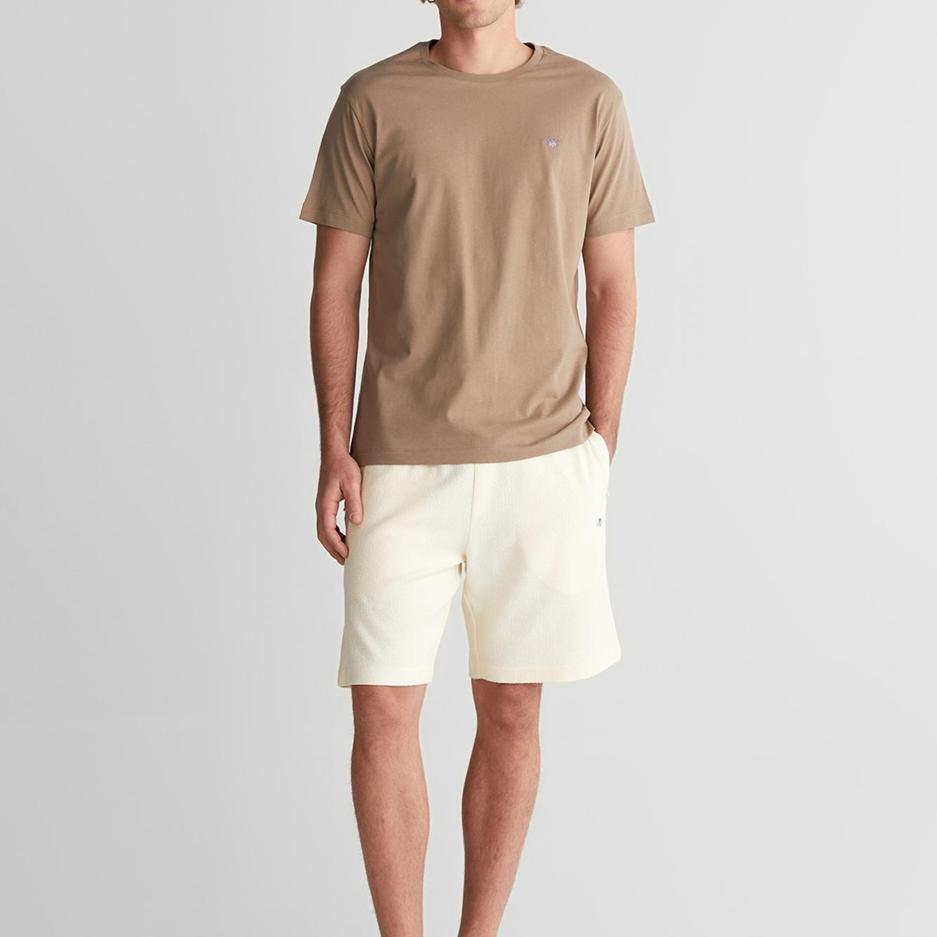 GANT Erkek Kahverengi Regular Fit Bisiklet Yaka Logolu Kazak