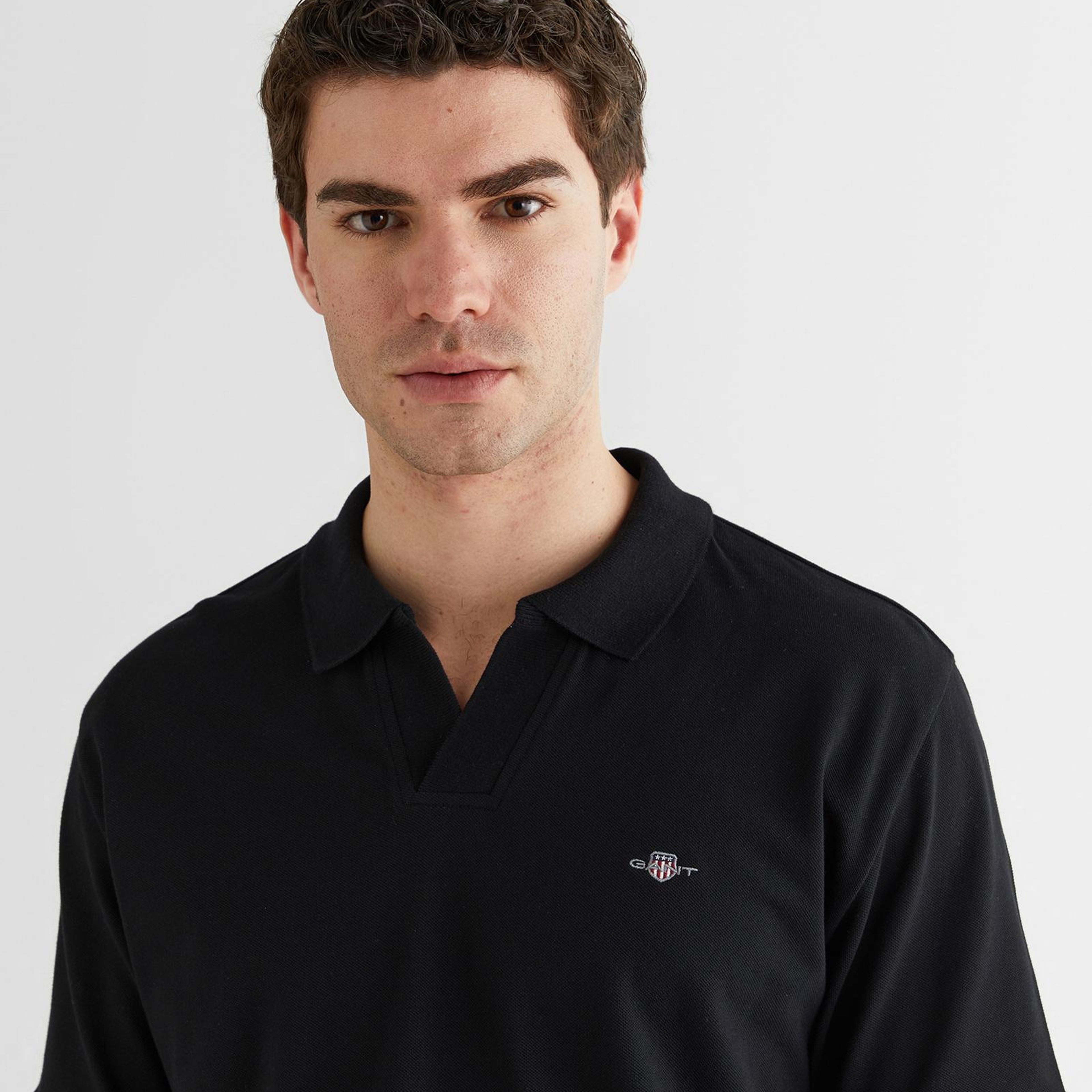 GANT Erkek Siyah Regular Fit Logolu Polo Yaka T-Shirt