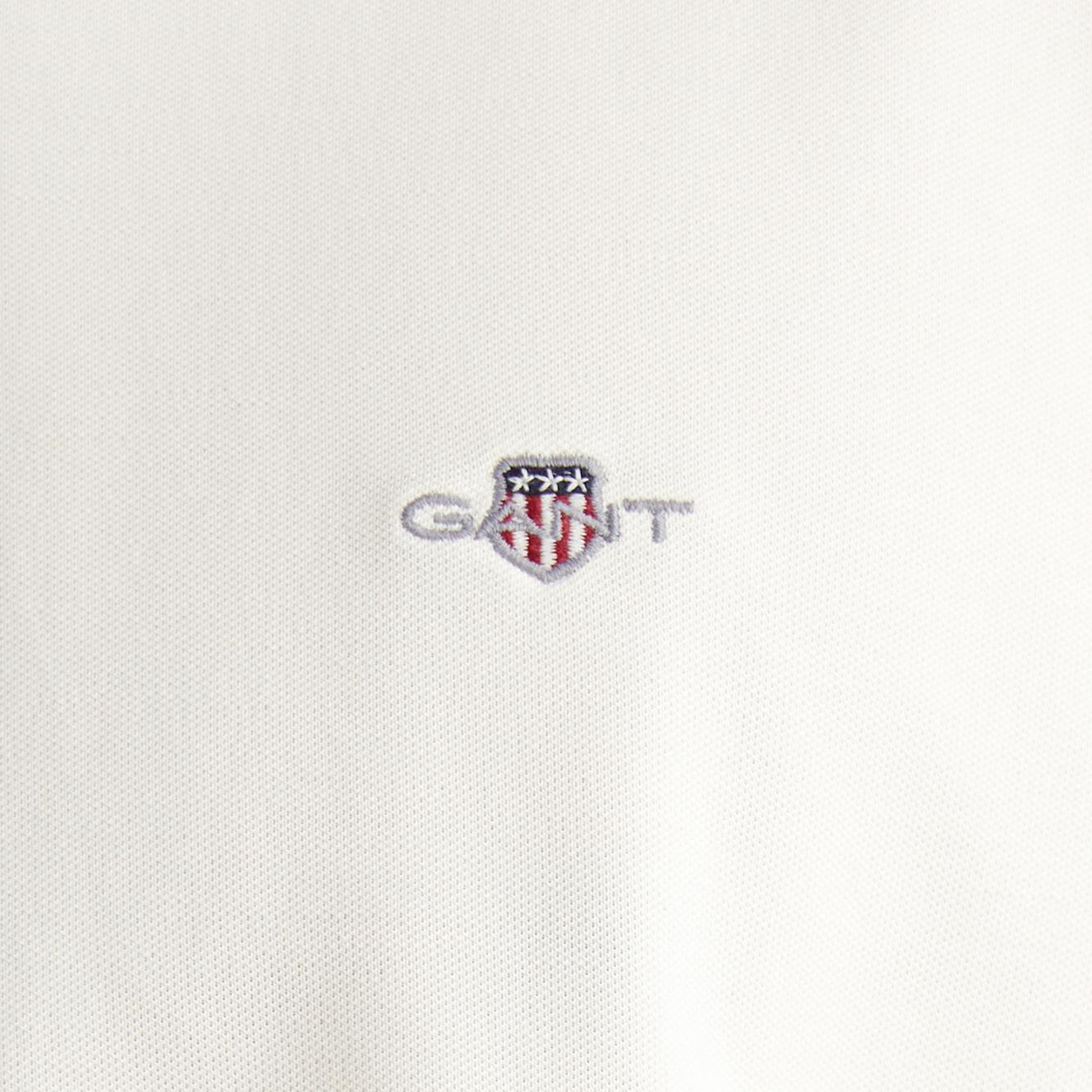 GANT Erkek Beyaz Regular Fit Yarım Fermuarlı Logolu Polo Yaka T-Shirt