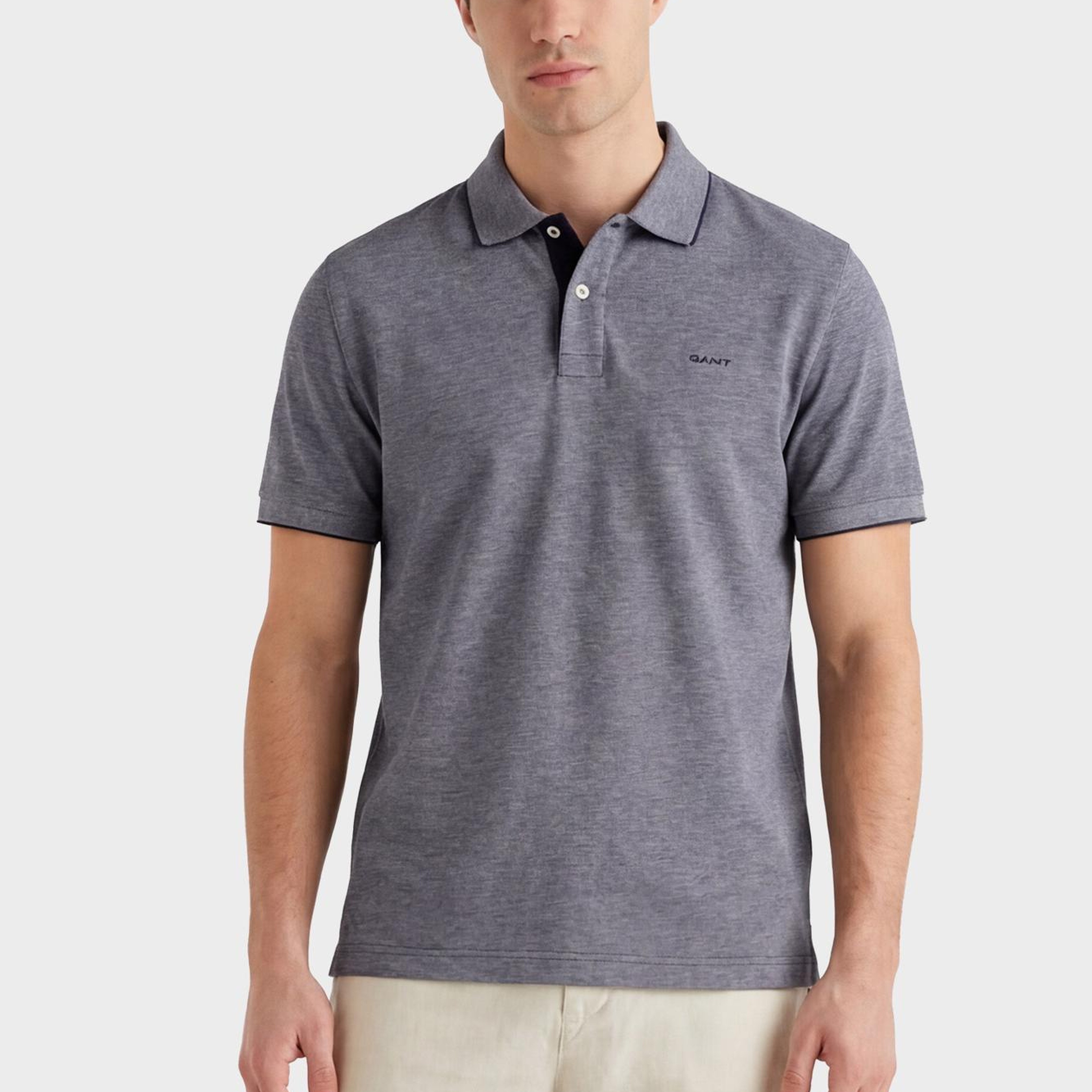 GANT Erkek Lacivert Regular Fit Polo Yaka T-Shirt