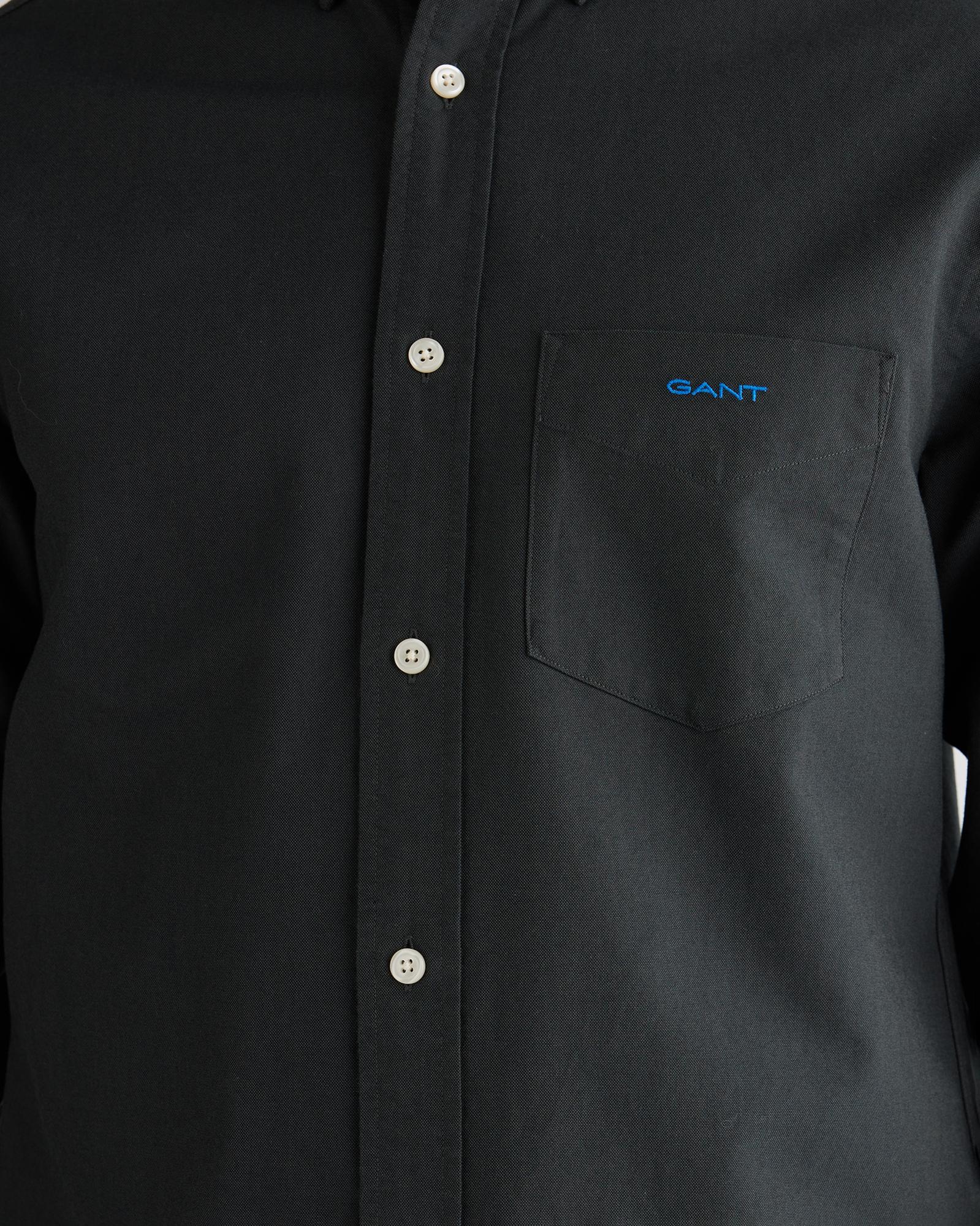 GANT Erkek Siyah Regular Fit Oxford Gömlek