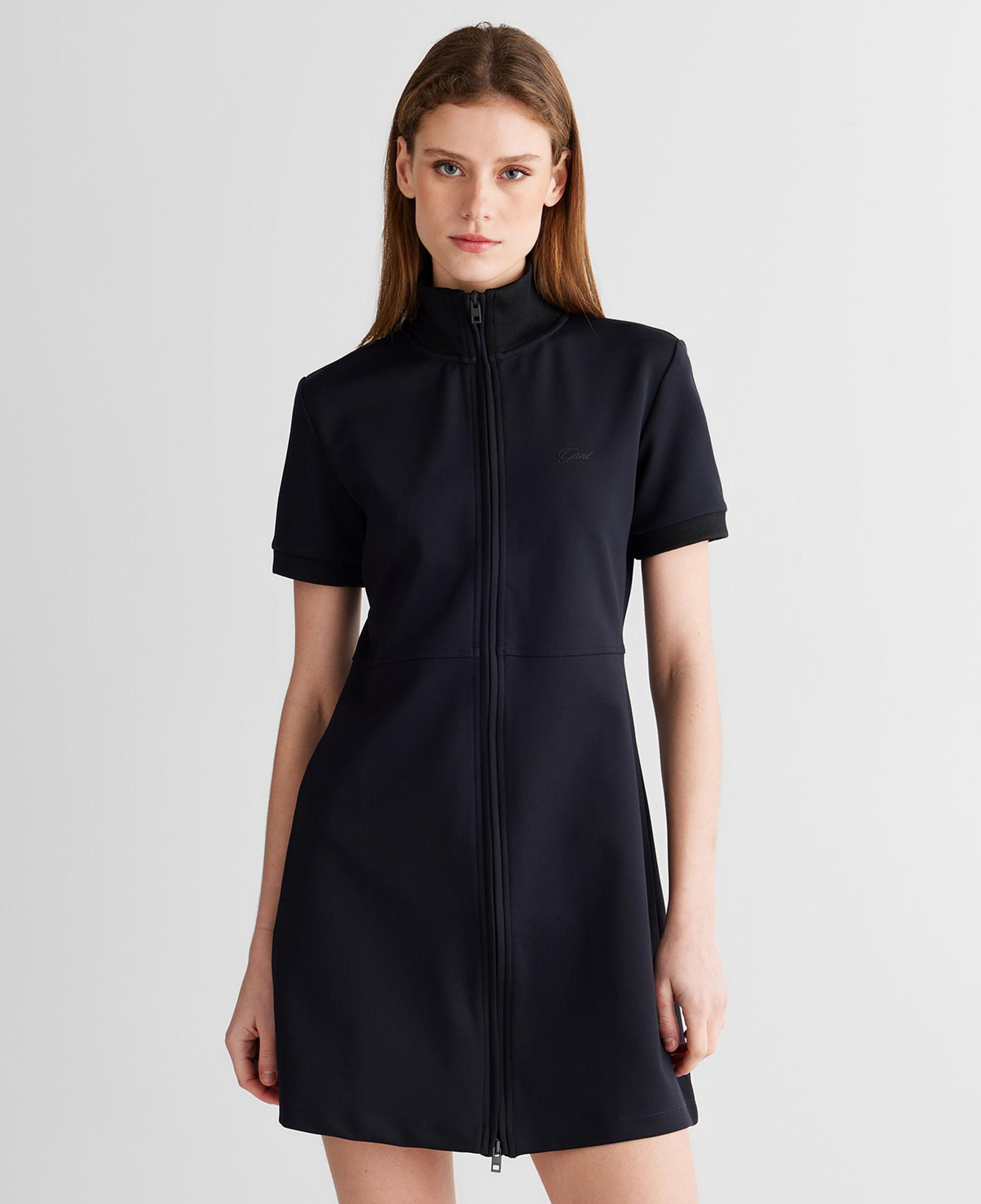 GANT Kadın Siyah Regular Fit Fermuarlı Elbise