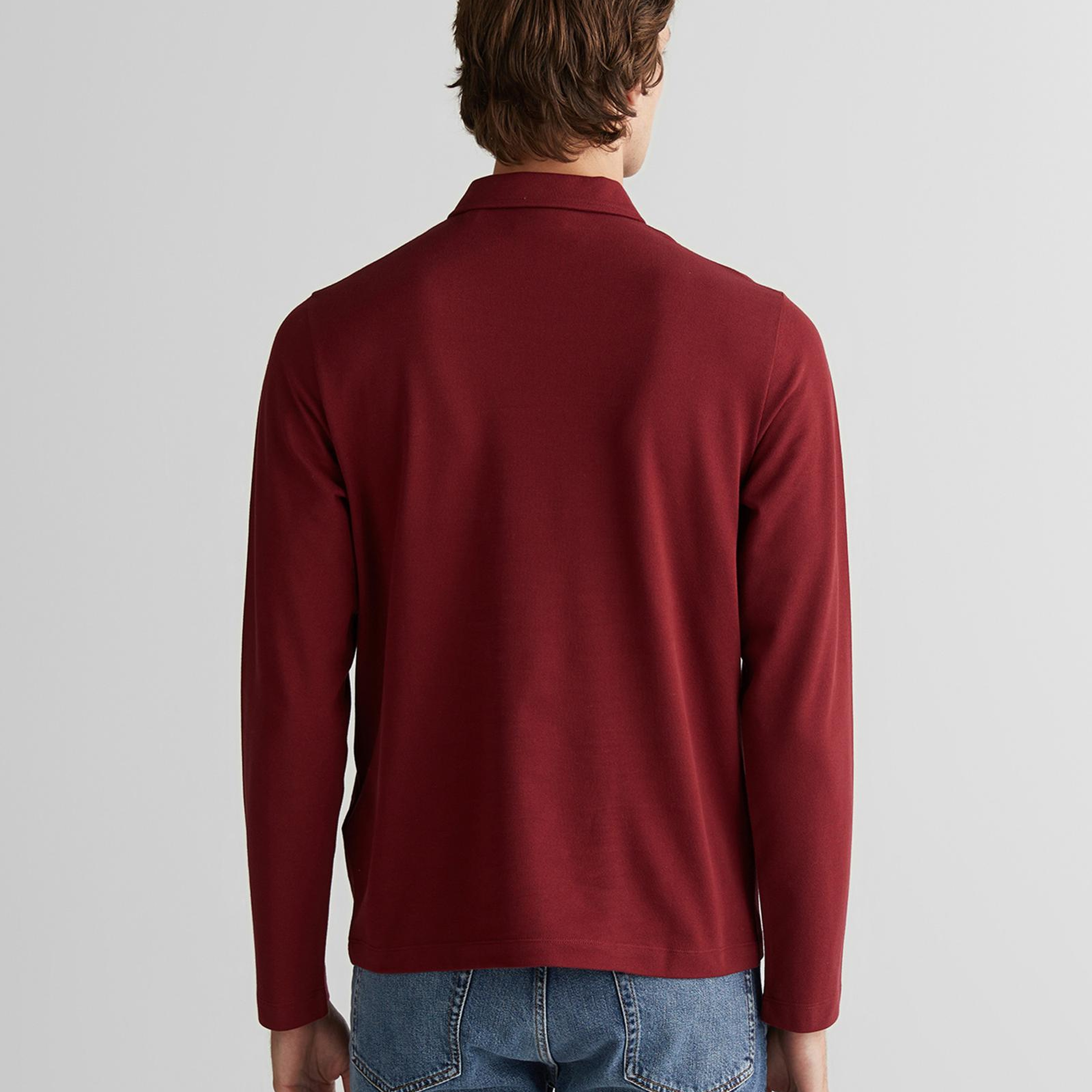 GANT Erkek Bordo Slim Fit V Yaka Polo