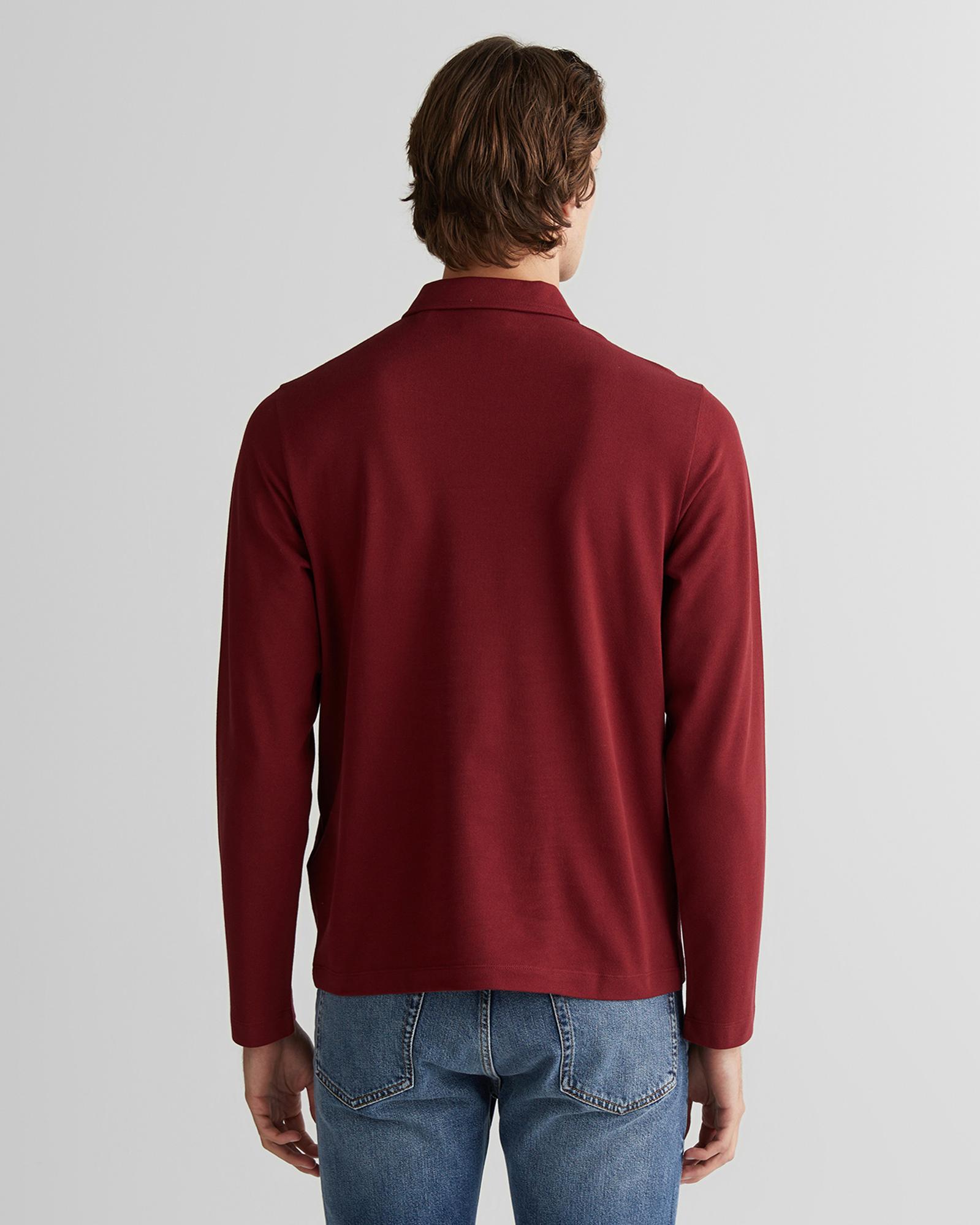 GANT Erkek Bordo Slim Fit V Yaka Polo