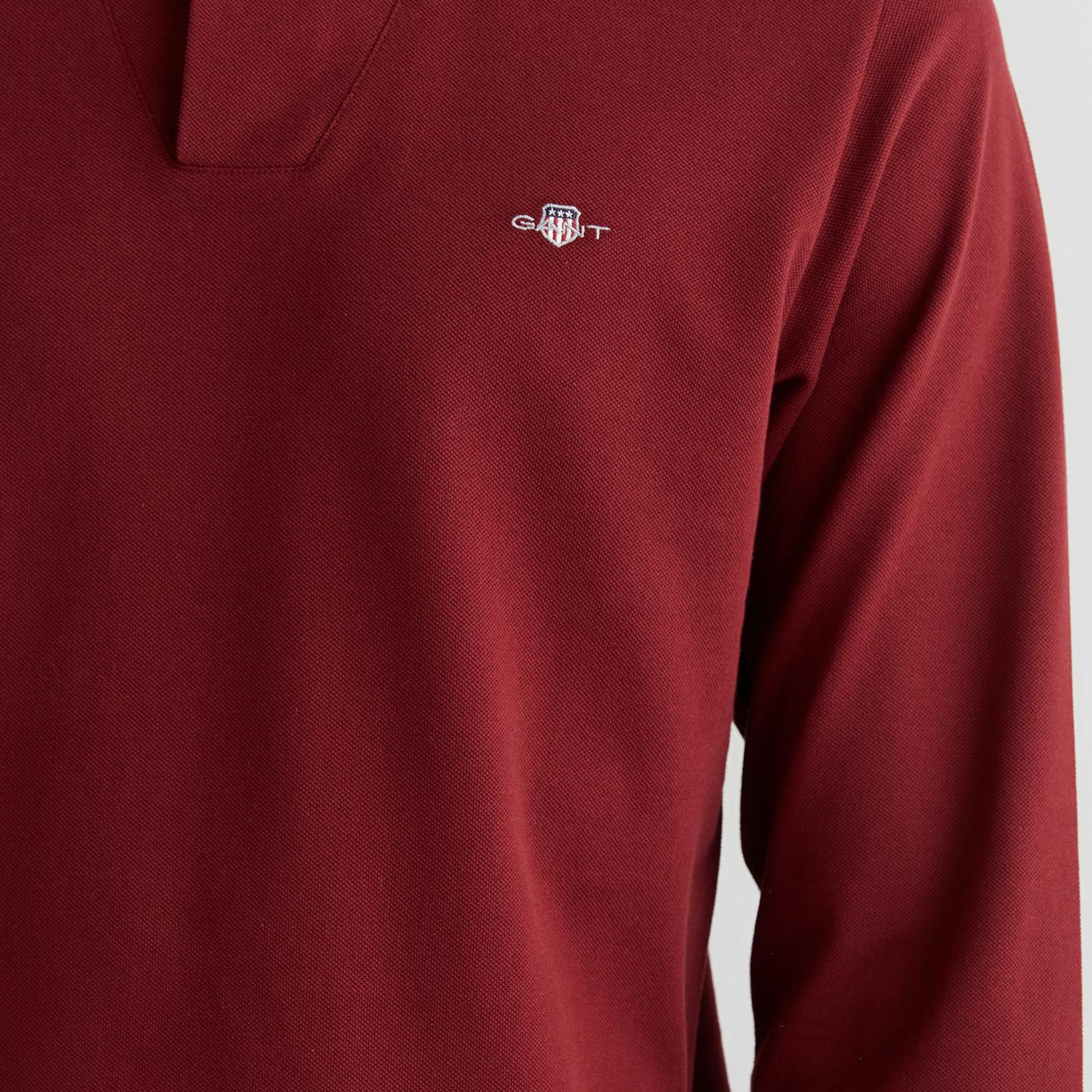 GANT Erkek Bordo Slim Fit V Yaka Polo