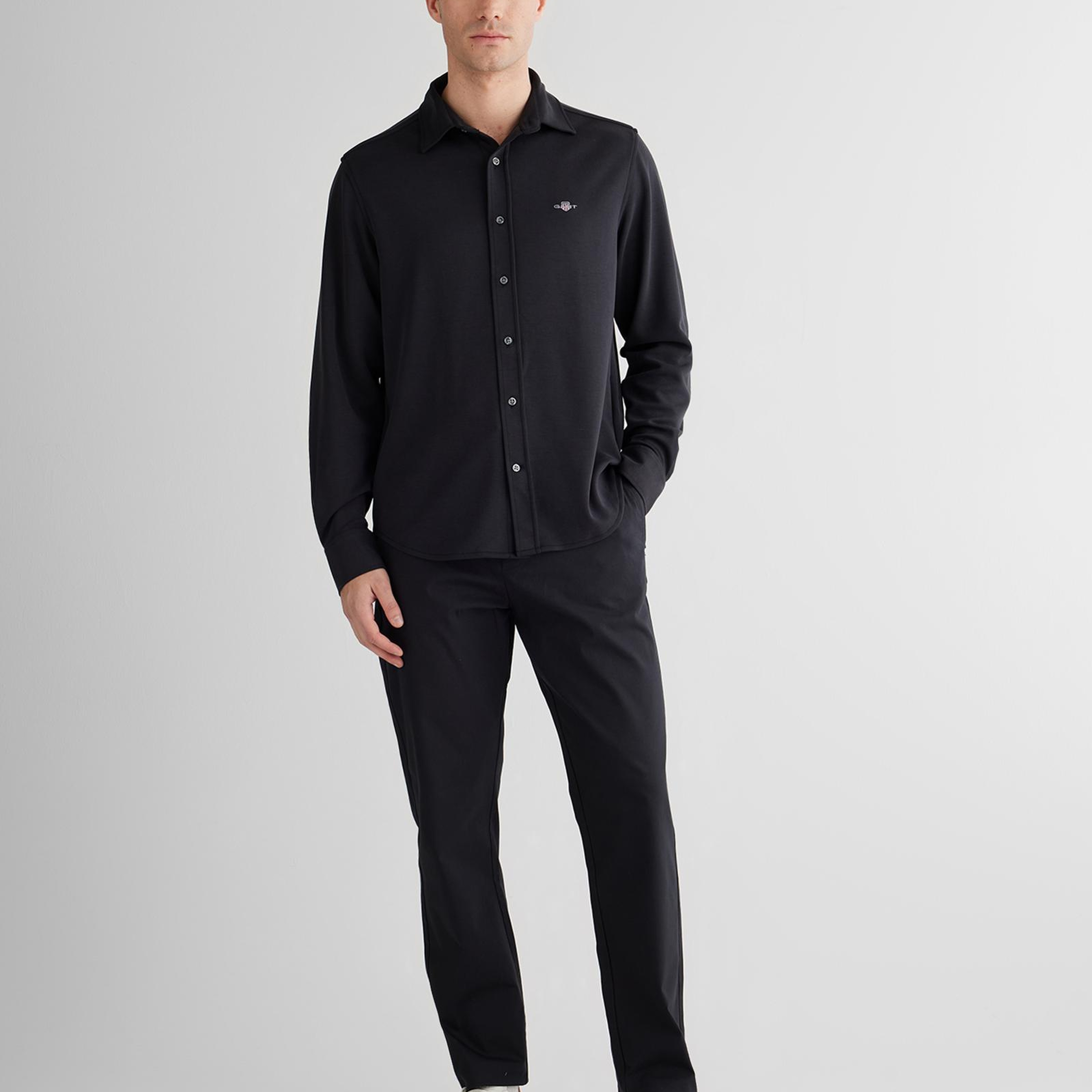 GANT Erkek Siyah Standart Fit  Gömlek
