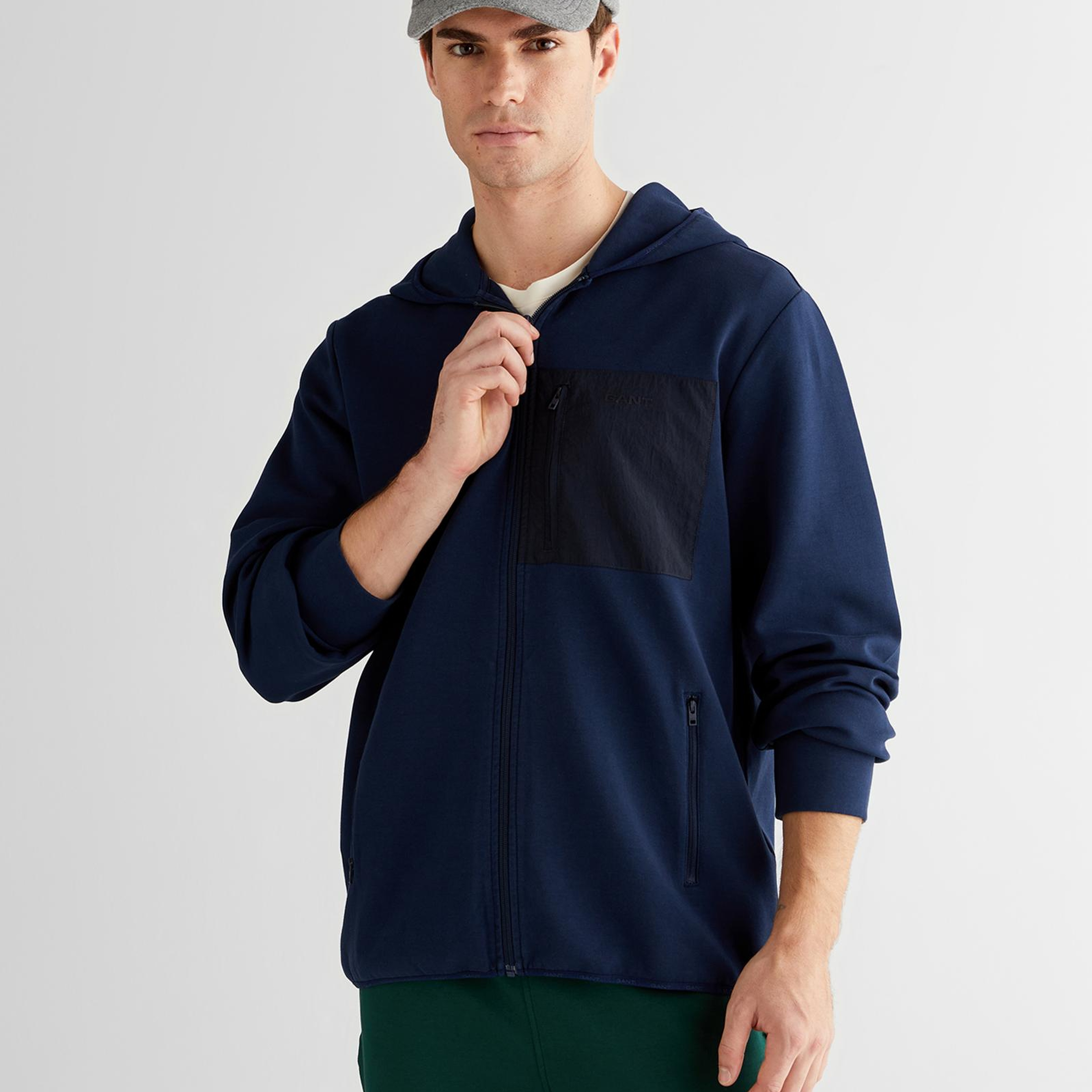 GANT Erkek Lacivert Regular Fit Kapüşonlu Sweatshirt
