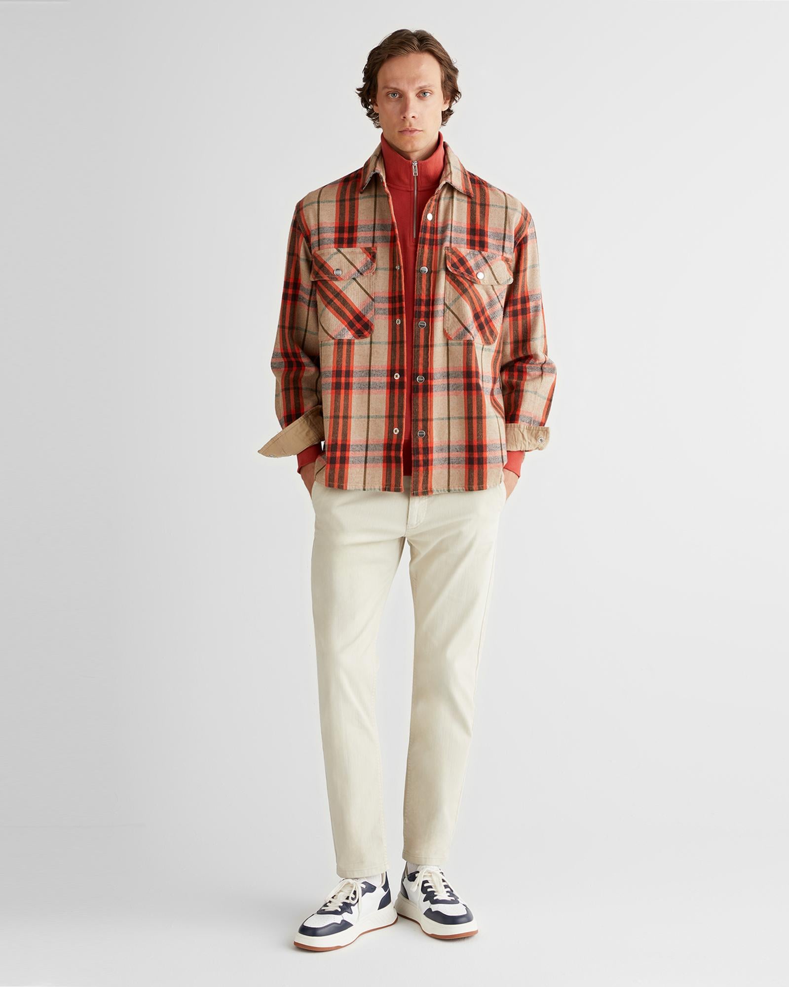 GANT Erkek Turuncu Relaxed Fit Bisiklet Yaka Gömlek