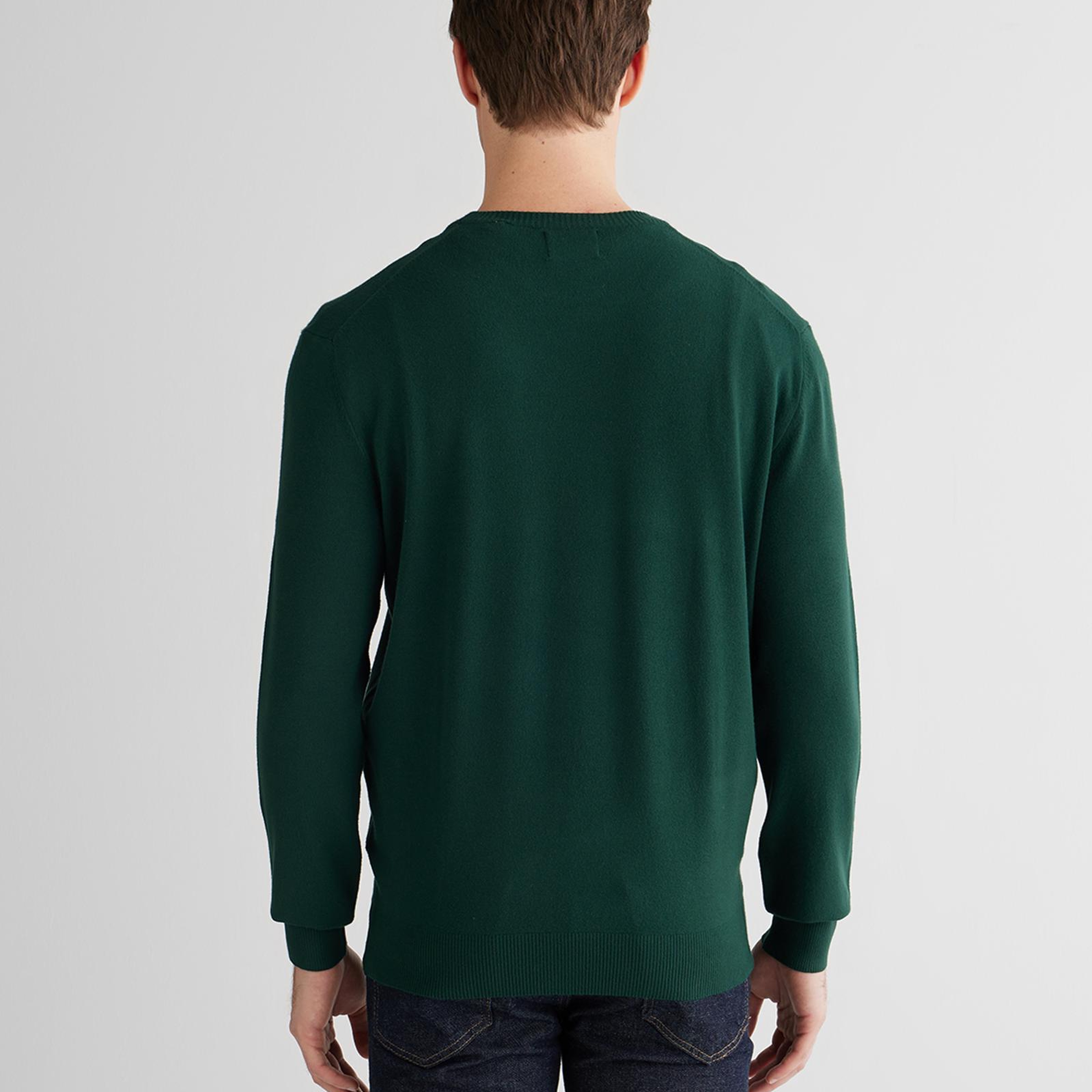 GANT Erkek Yeşil Standart Fit Bisiklet Yaka Triko