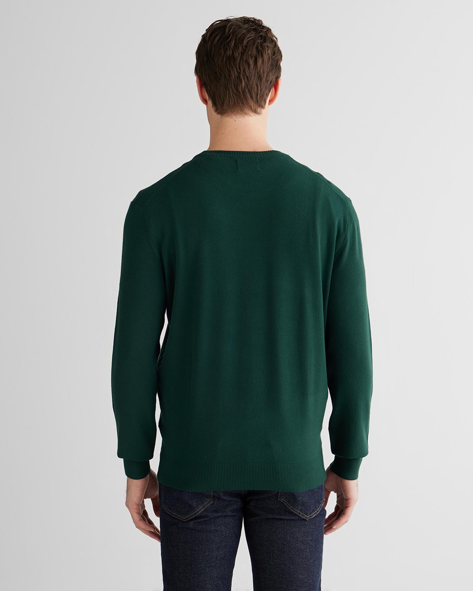 GANT Erkek Yeşil Standart Fit Bisiklet Yaka Triko