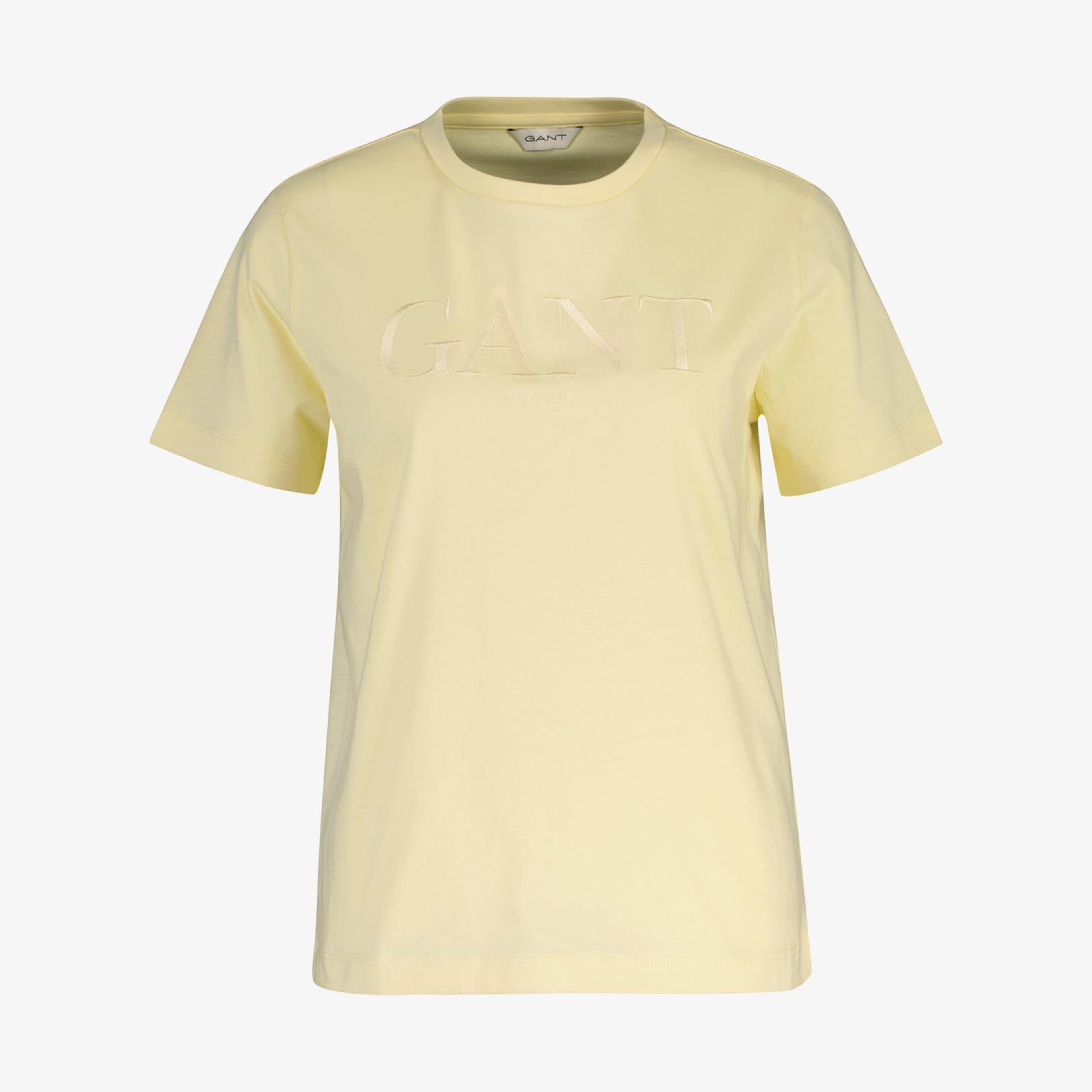GANT Kadın Sarı Bisiklet Yaka Regular Fit T-Shirt
