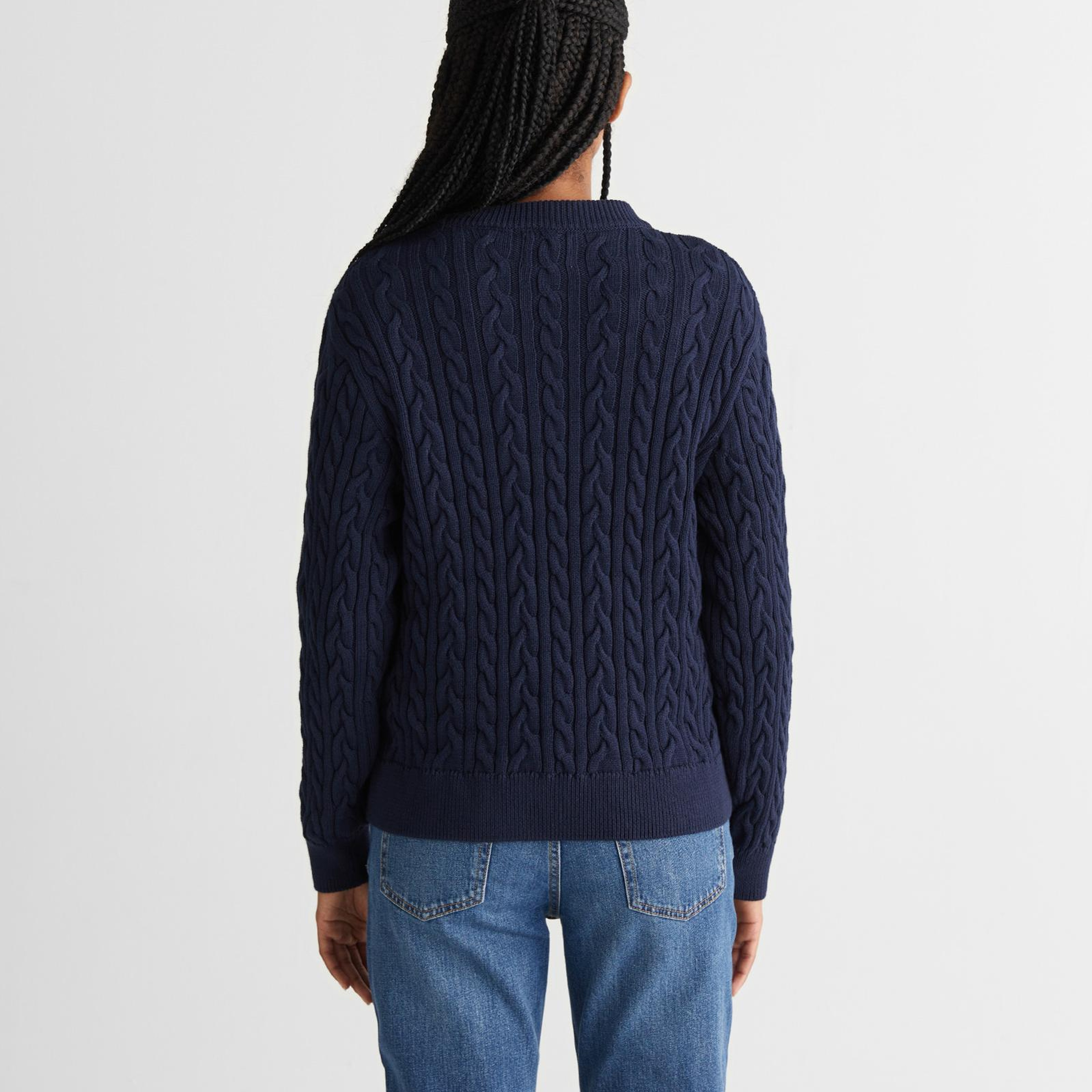 GANT Kadın Lacivert Relaxed Fit Bisiklet Yaka Triko