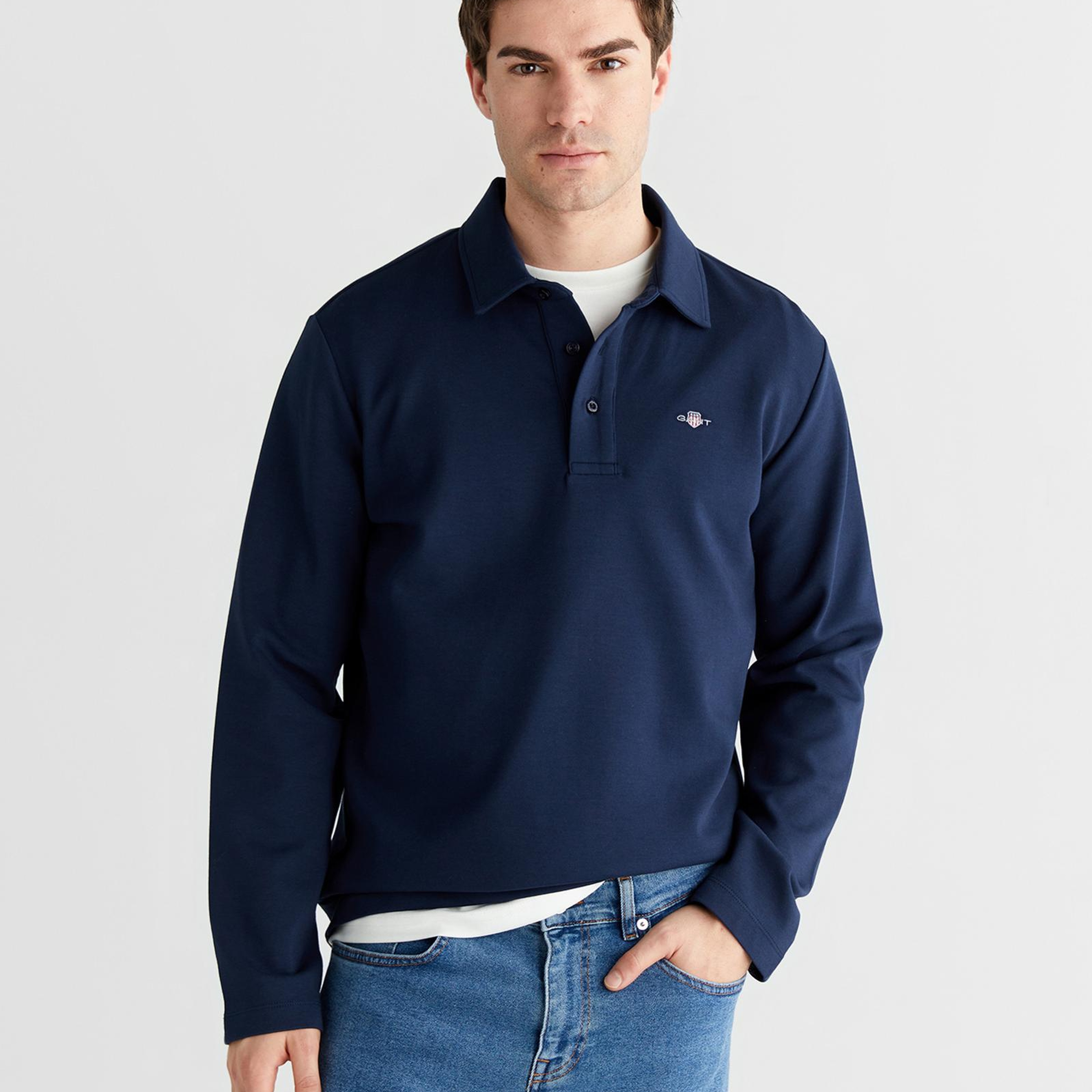 GANT Erkek Lacivert Regular Fit Polo Yaka Polo