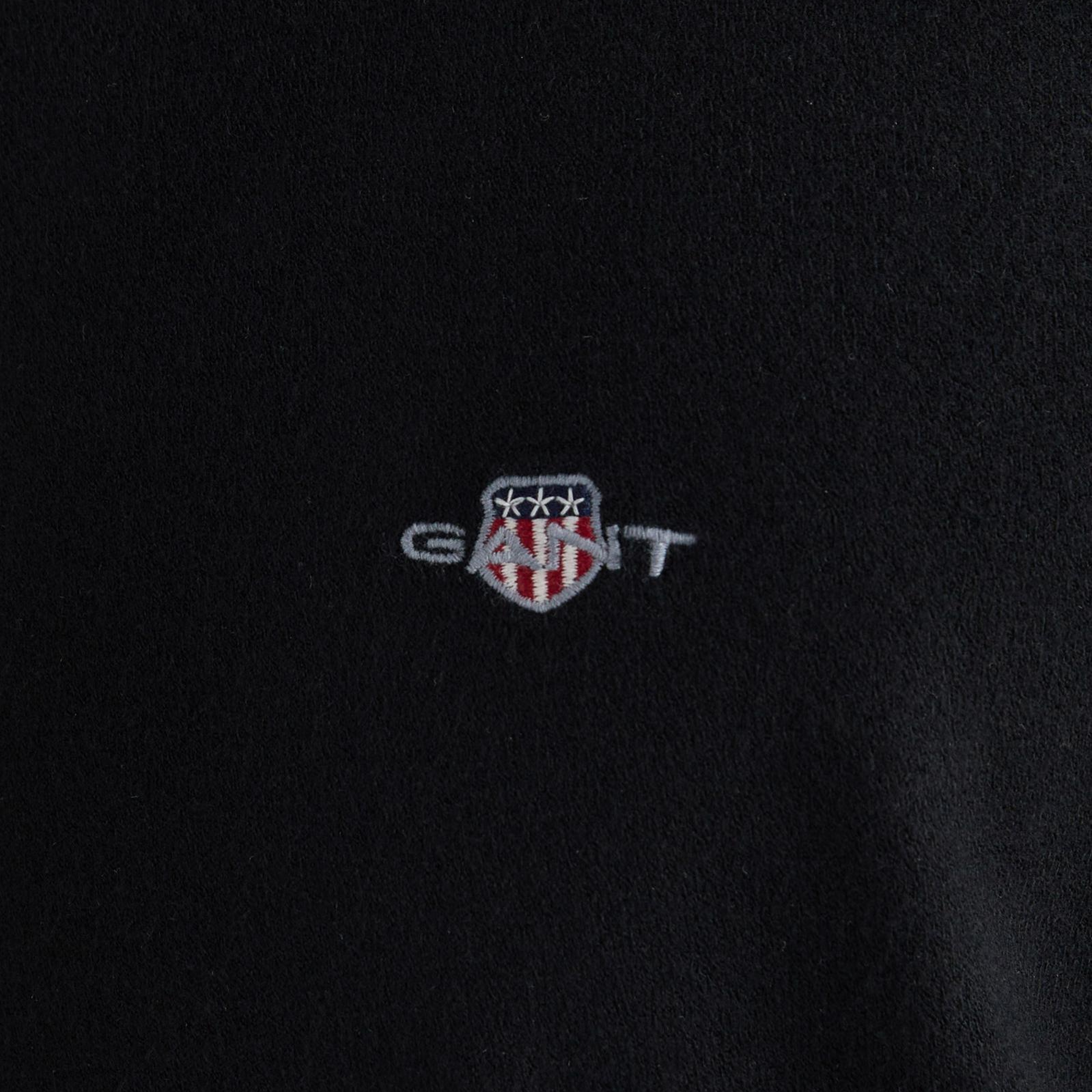 GANT Erkek Siyah Standart Fit Bisiklet Yaka Triko