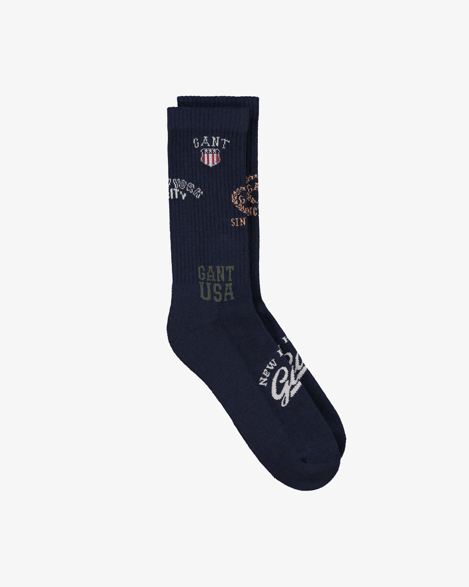 GANT Unisex Lacivert Standart Fit Çorap