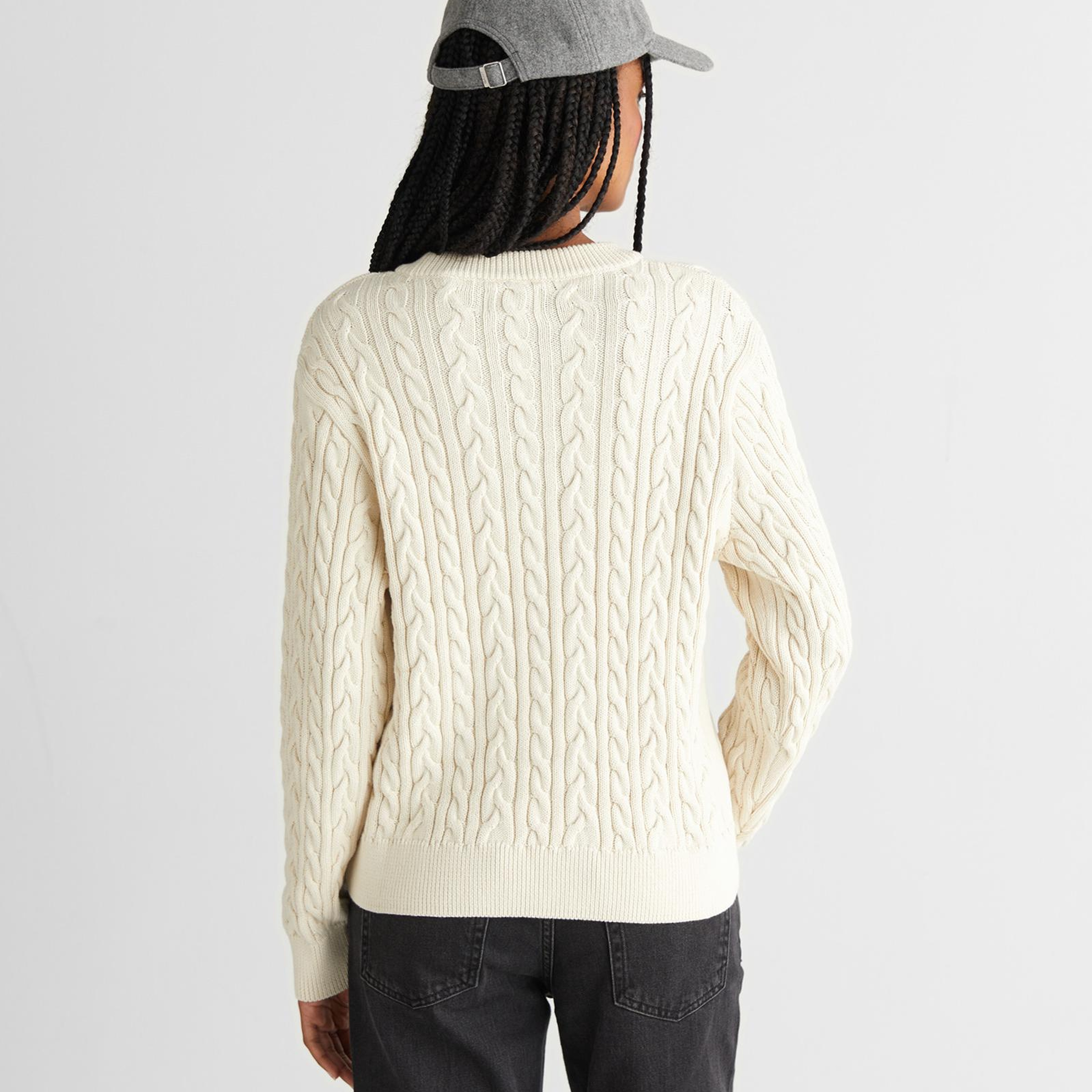 GANT Kadın Krem Relaxed Fit Bisiklet Yaka Triko