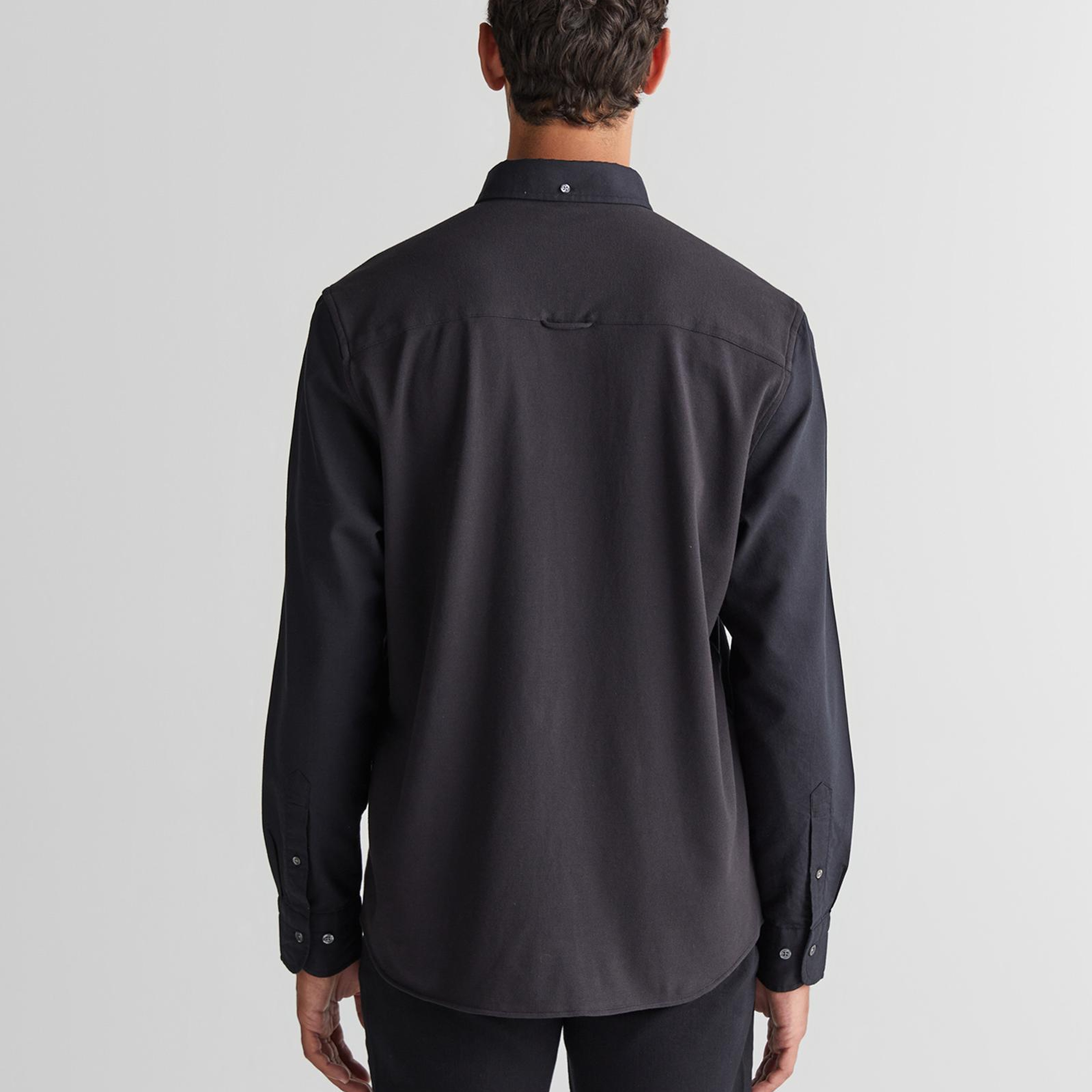 GANT Erkek Siyah Düğmeli Yaka Logolu Gömlek