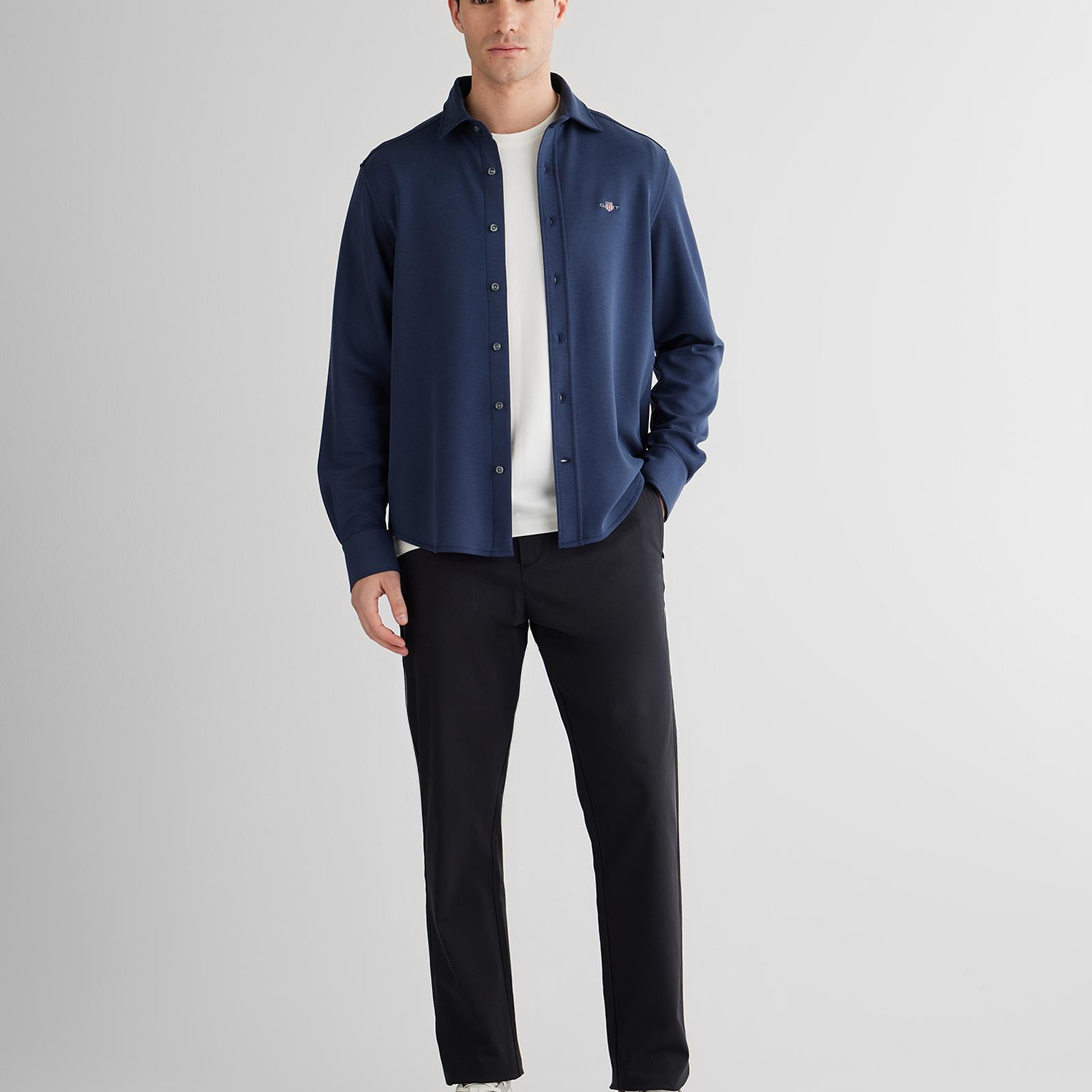 GANT Erkek Lacivert Standart Fit Gömlek