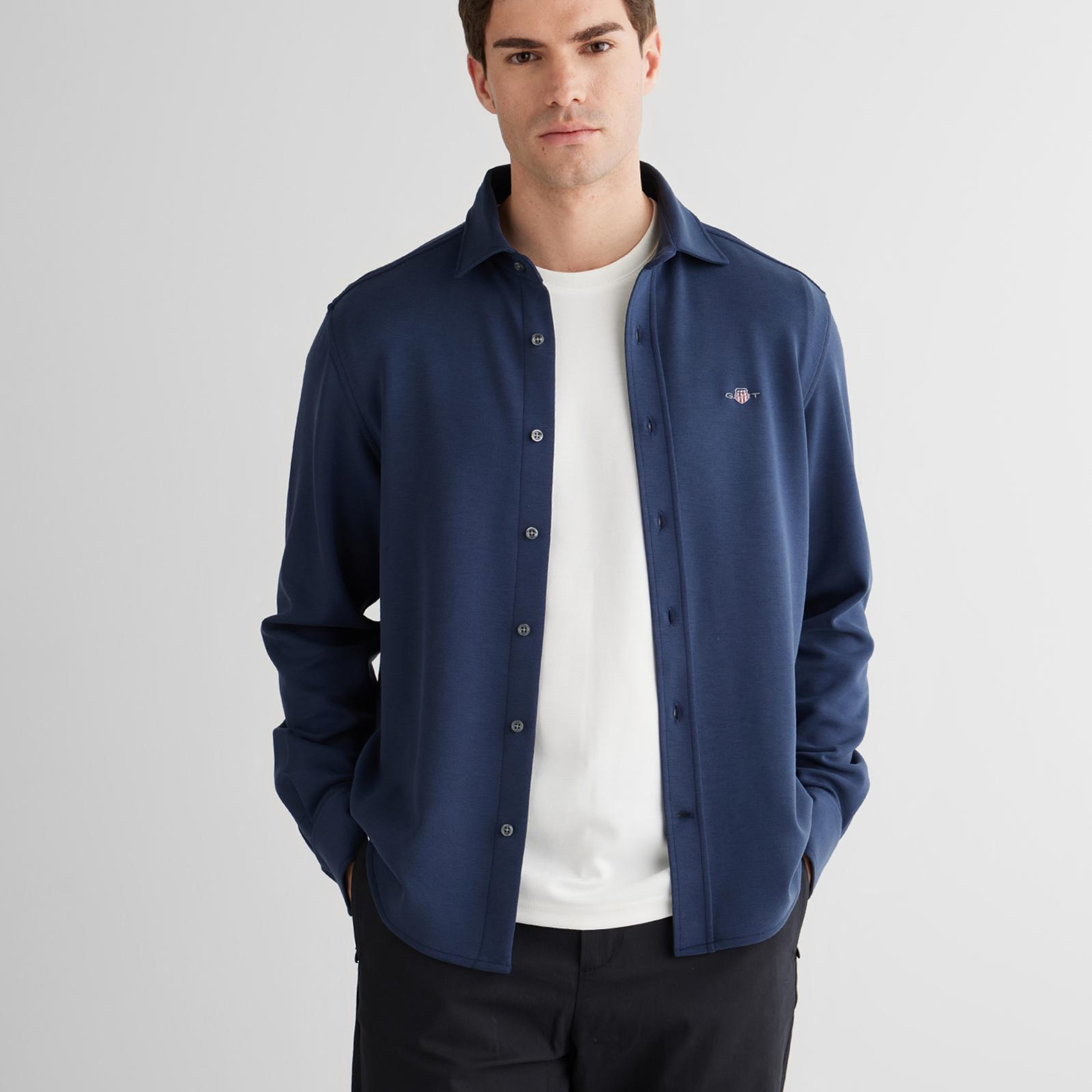 GANT Erkek Lacivert Standart Fit Gömlek