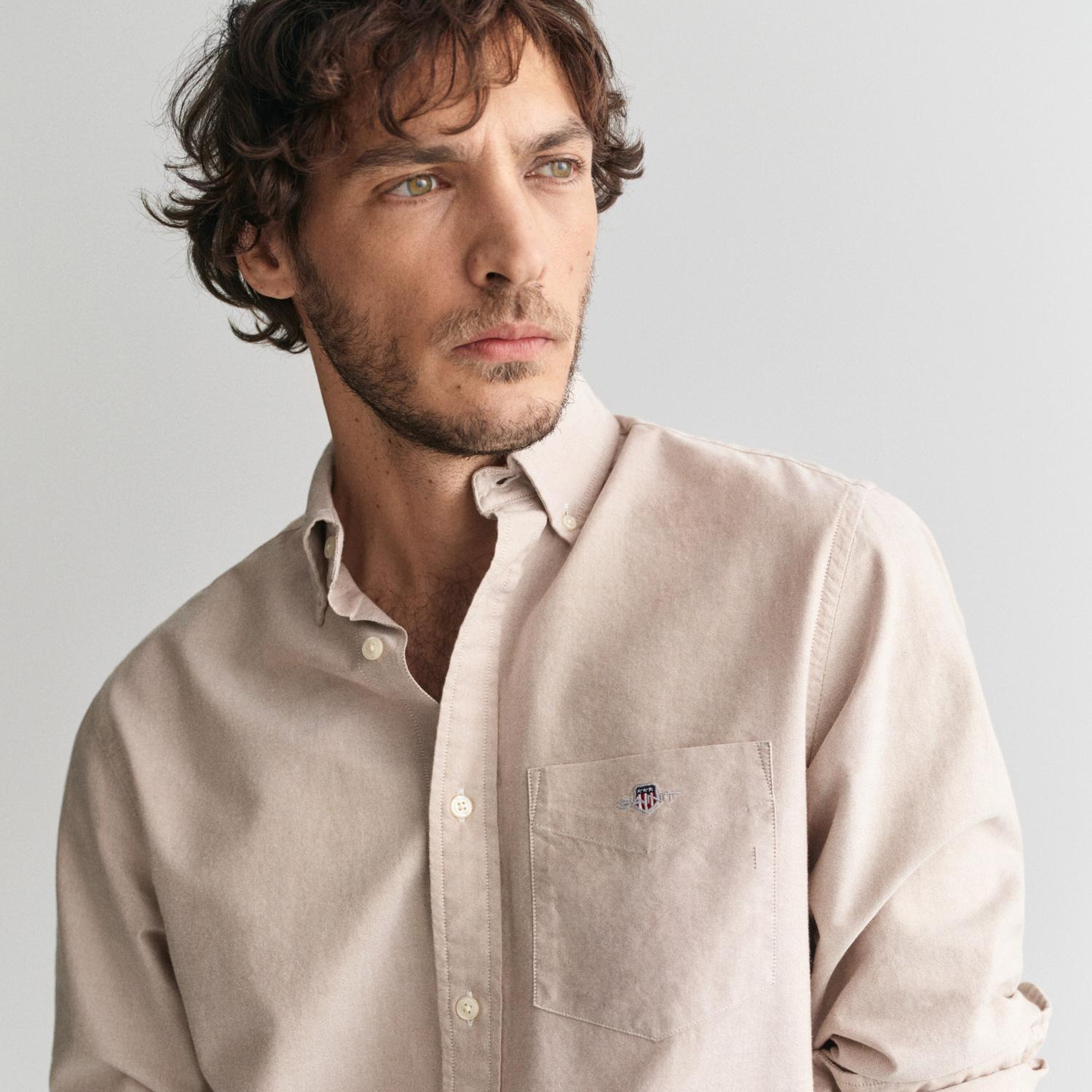 GANT Erkek Kahverengi Regular Fit Düğmeli Yaka Oxford Gömlek