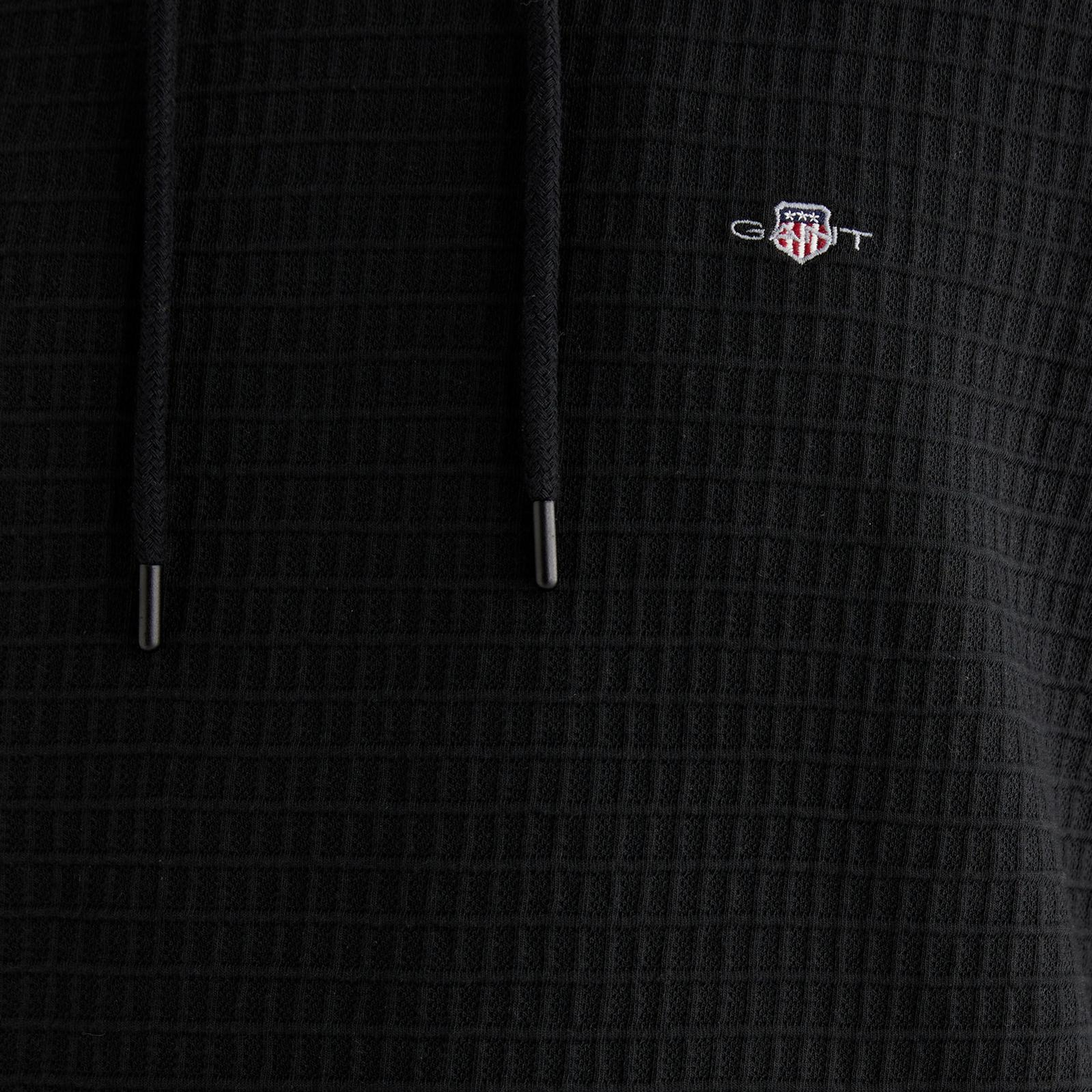 GANT Erkek Siyah Regular Fit Kapüşonlu Sweatshirt