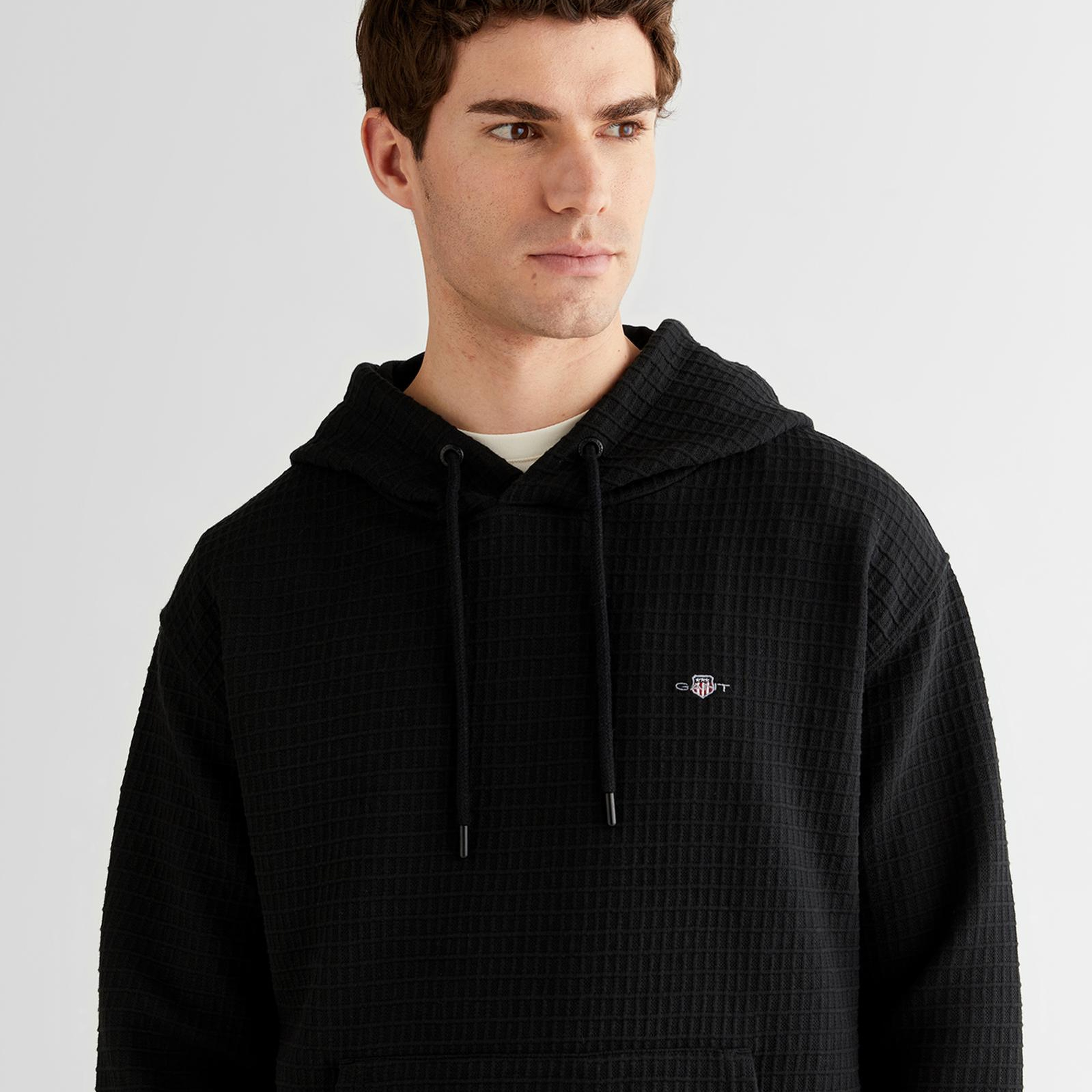 GANT Erkek Siyah Regular Fit Kapüşonlu Sweatshirt