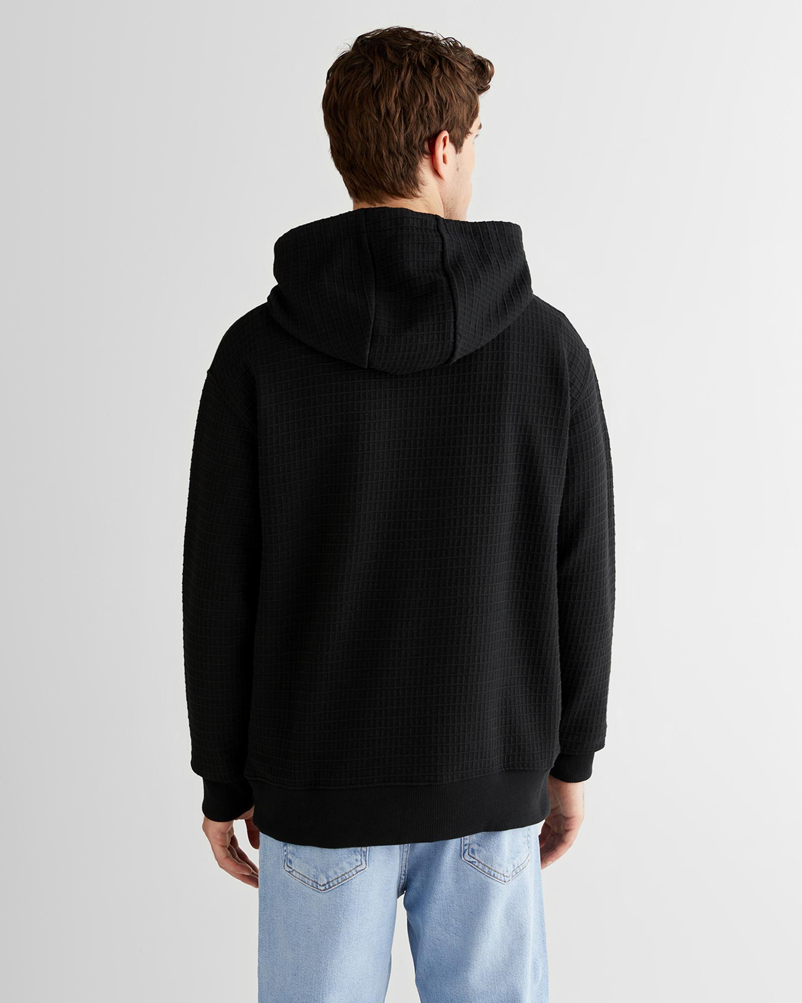 GANT Erkek Siyah Regular Fit Kapüşonlu Sweatshirt