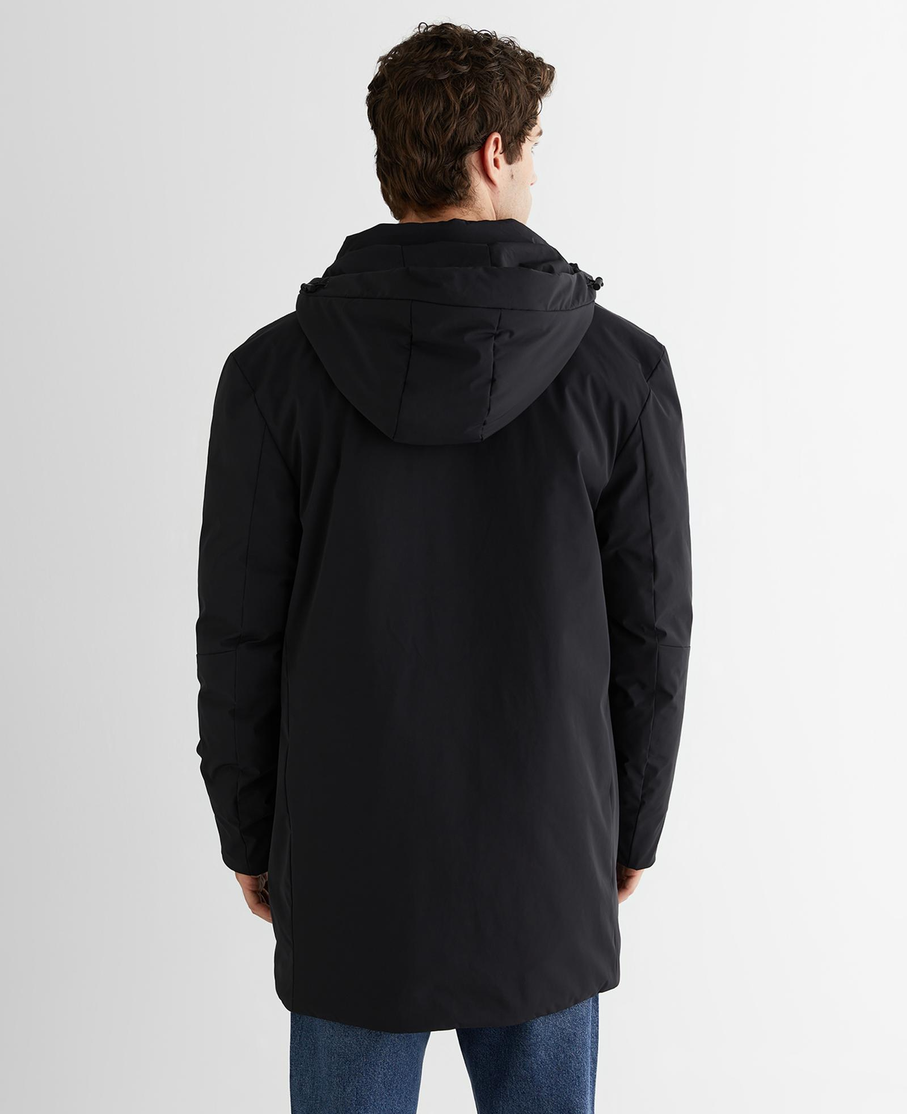 GANT Erkek Siyah Standart Fit Kapüşonlu Mont