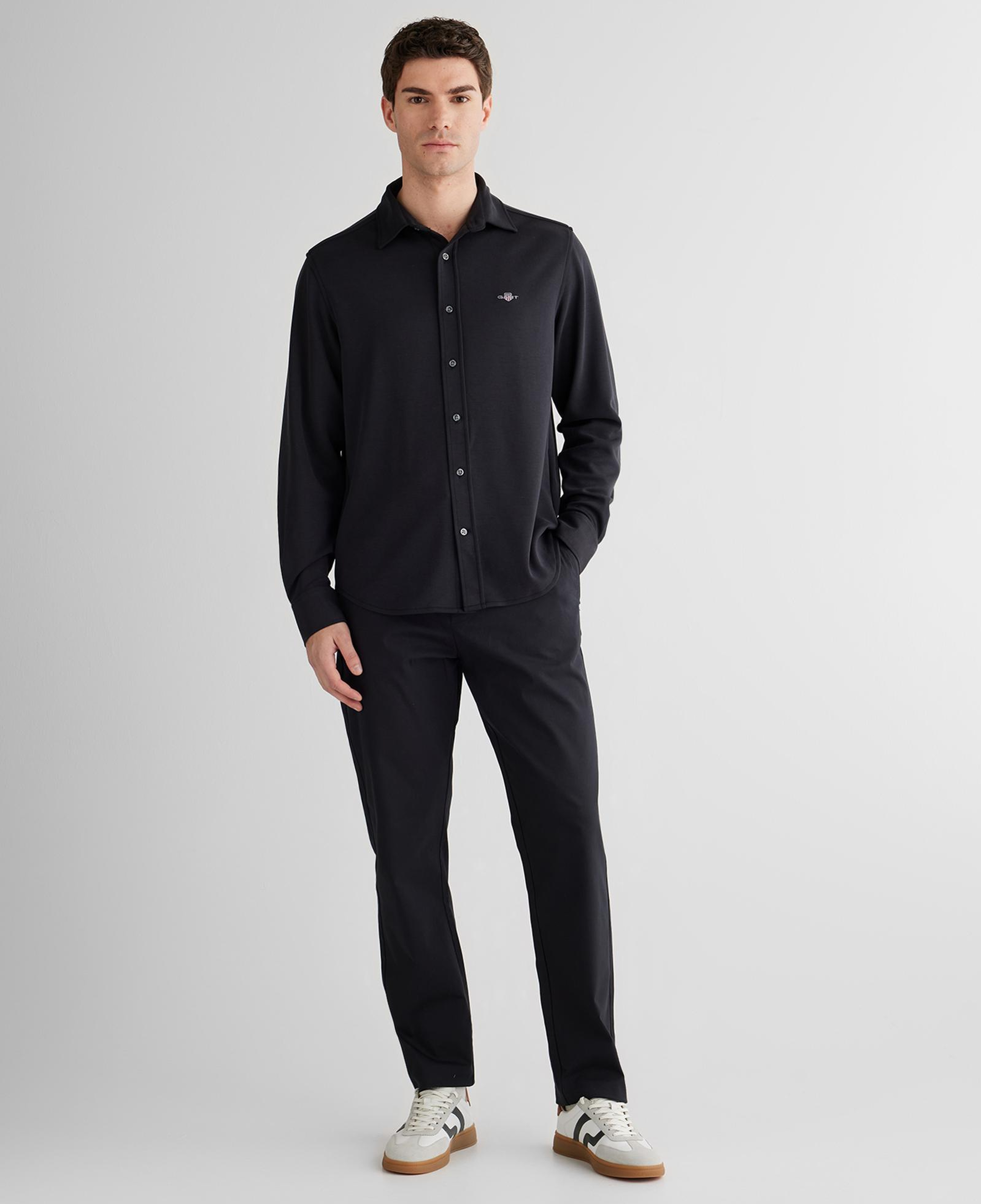 GANT Erkek Siyah Standart Fit  Gömlek