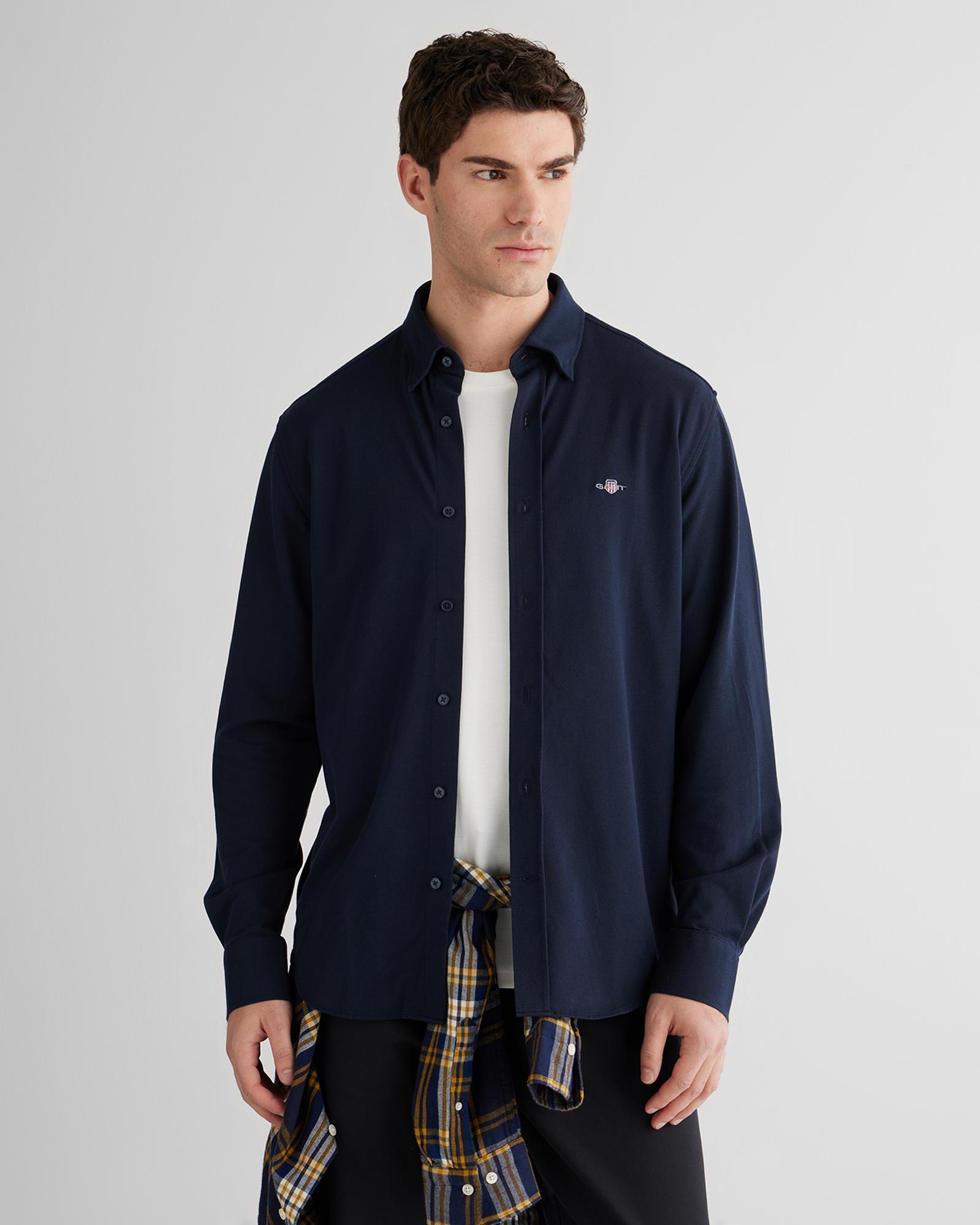 GANT Erkek Lacivert Regular Fit Gömlek