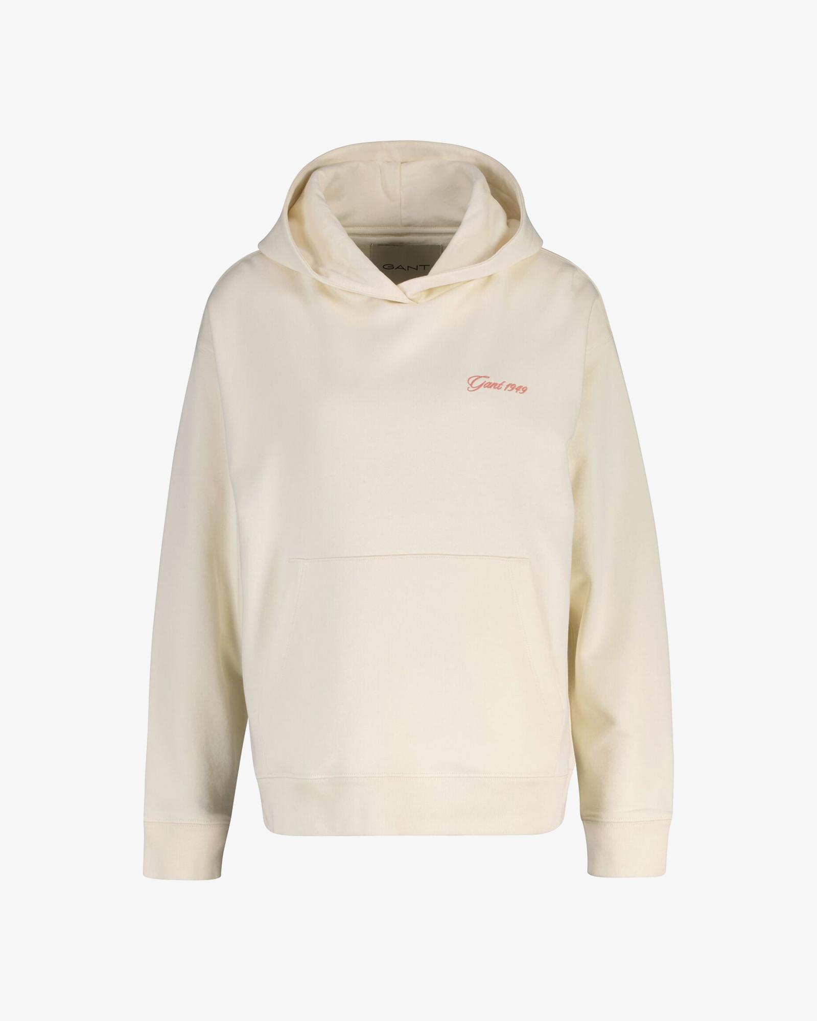 GANT Kadın Krem Regular Fit Kapüşonlu Sweatshirt
