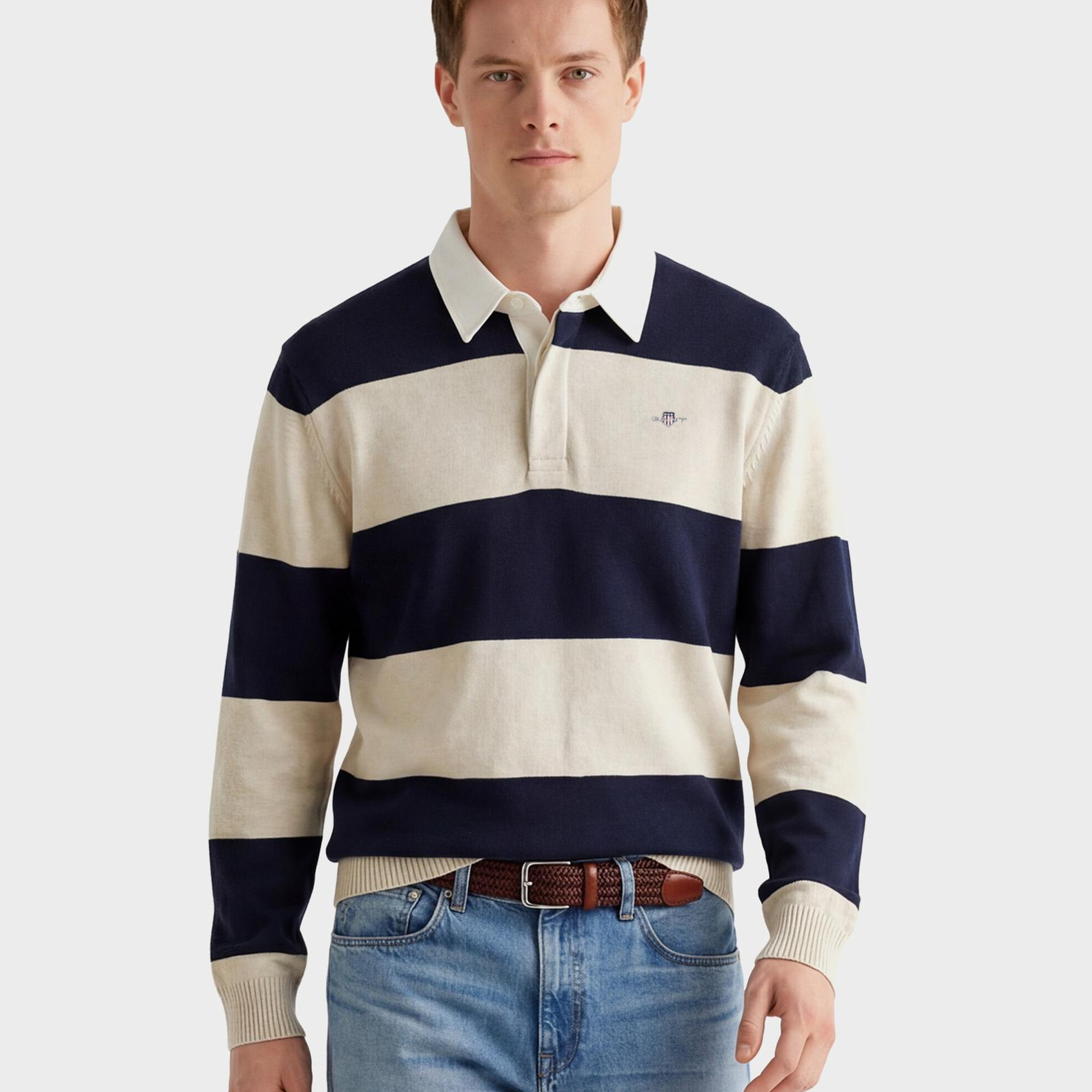 GANT Erkek Lacivert Regular Fit Polo Yaka Triko
