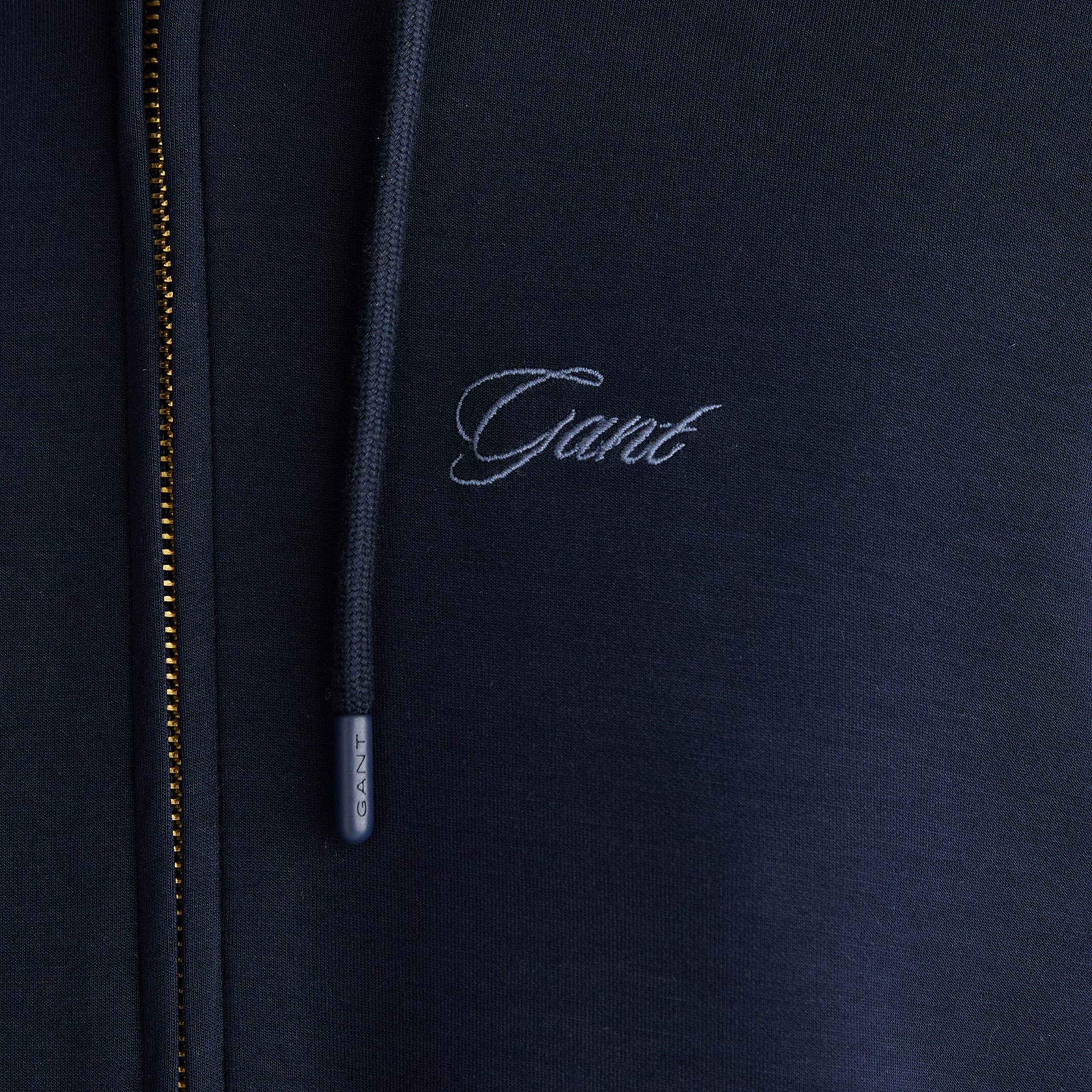 GANT Kadın Lacivert Standart Fit Kapüşonlu Sweatshirt