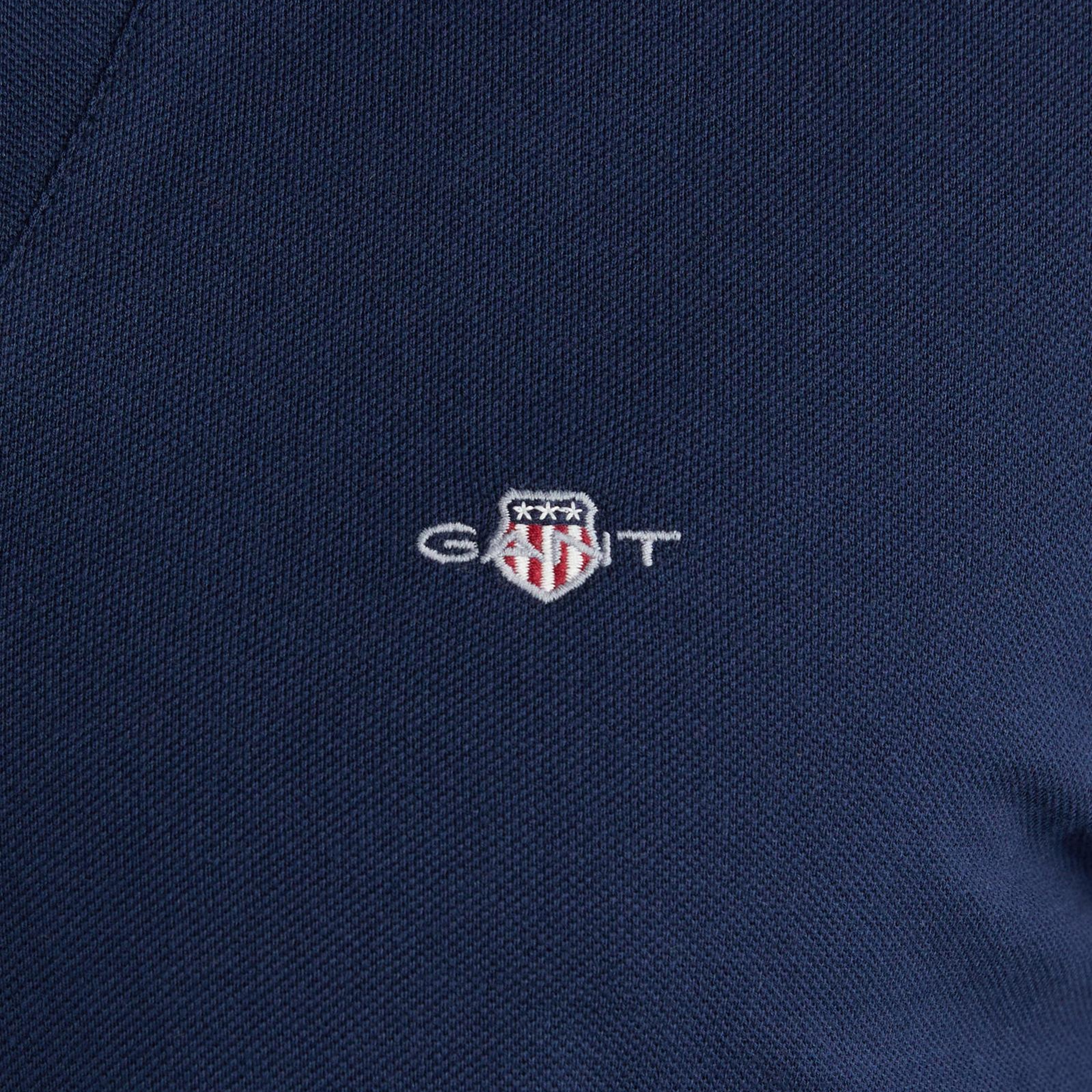 GANT Erkek Lacivert Slim Fit V Yaka Polo