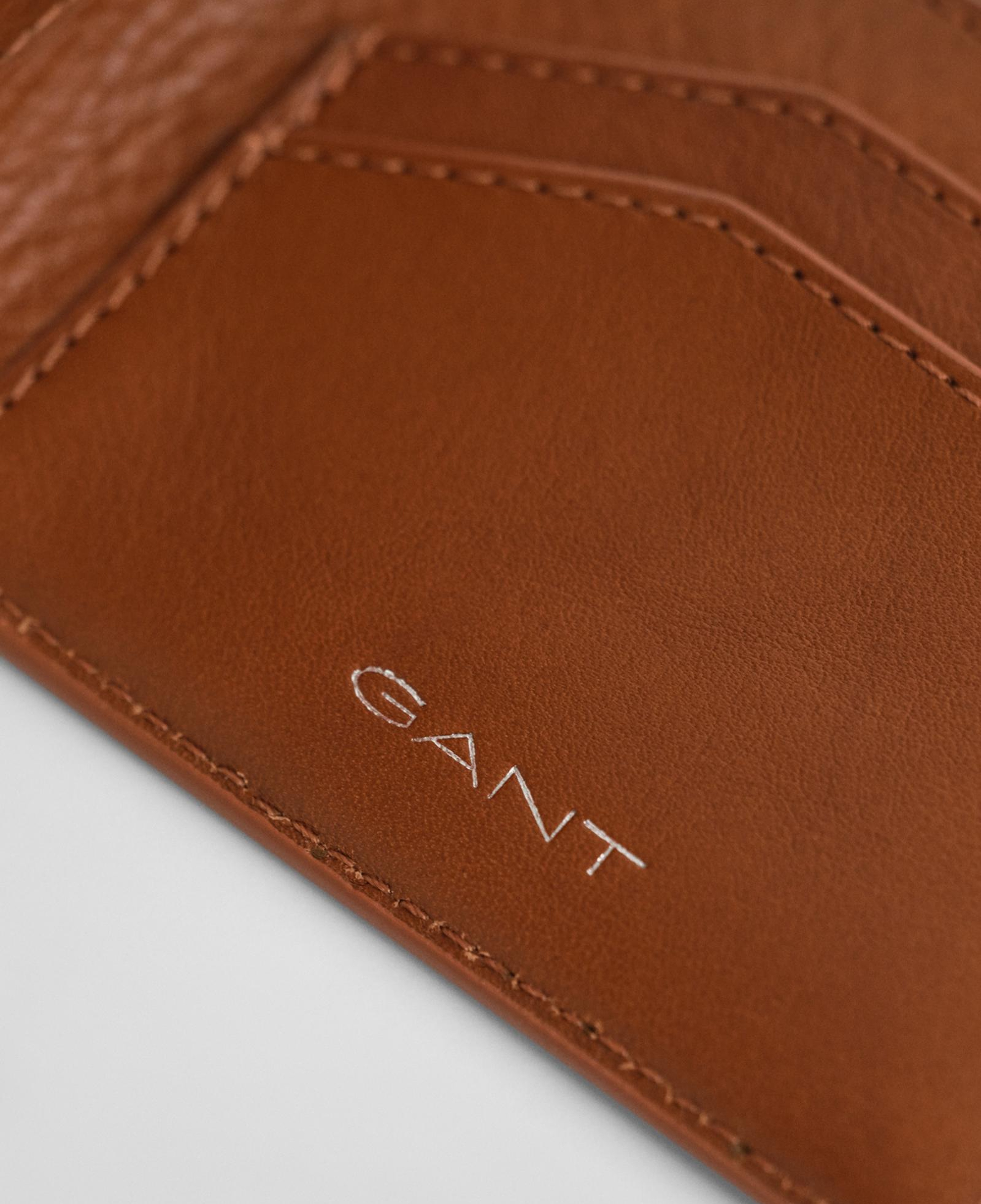 GANT Unisex Kahverengi Deri Çift Katlı Cüzdan