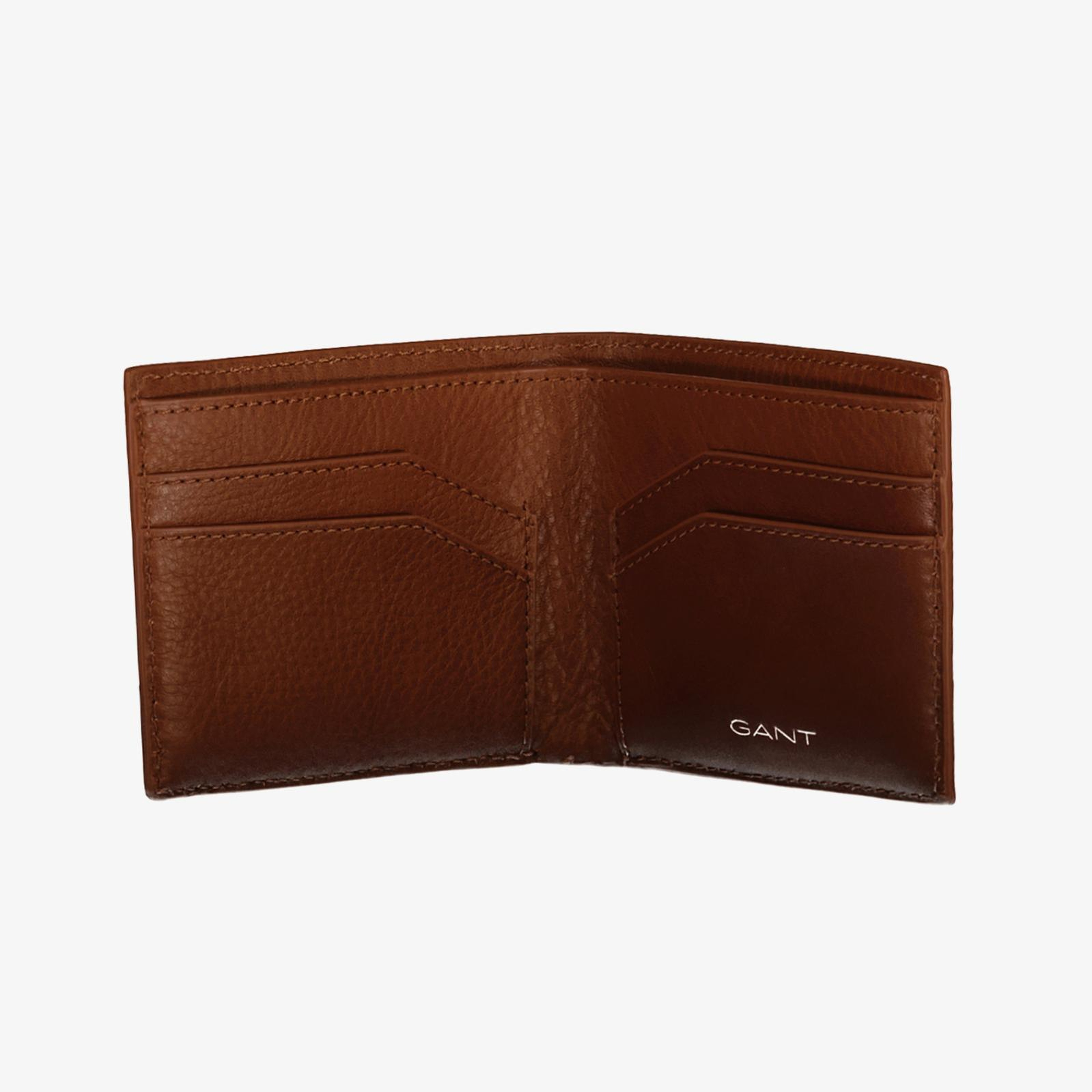 GANT Unisex Kahverengi Deri Çift Katlı Cüzdan