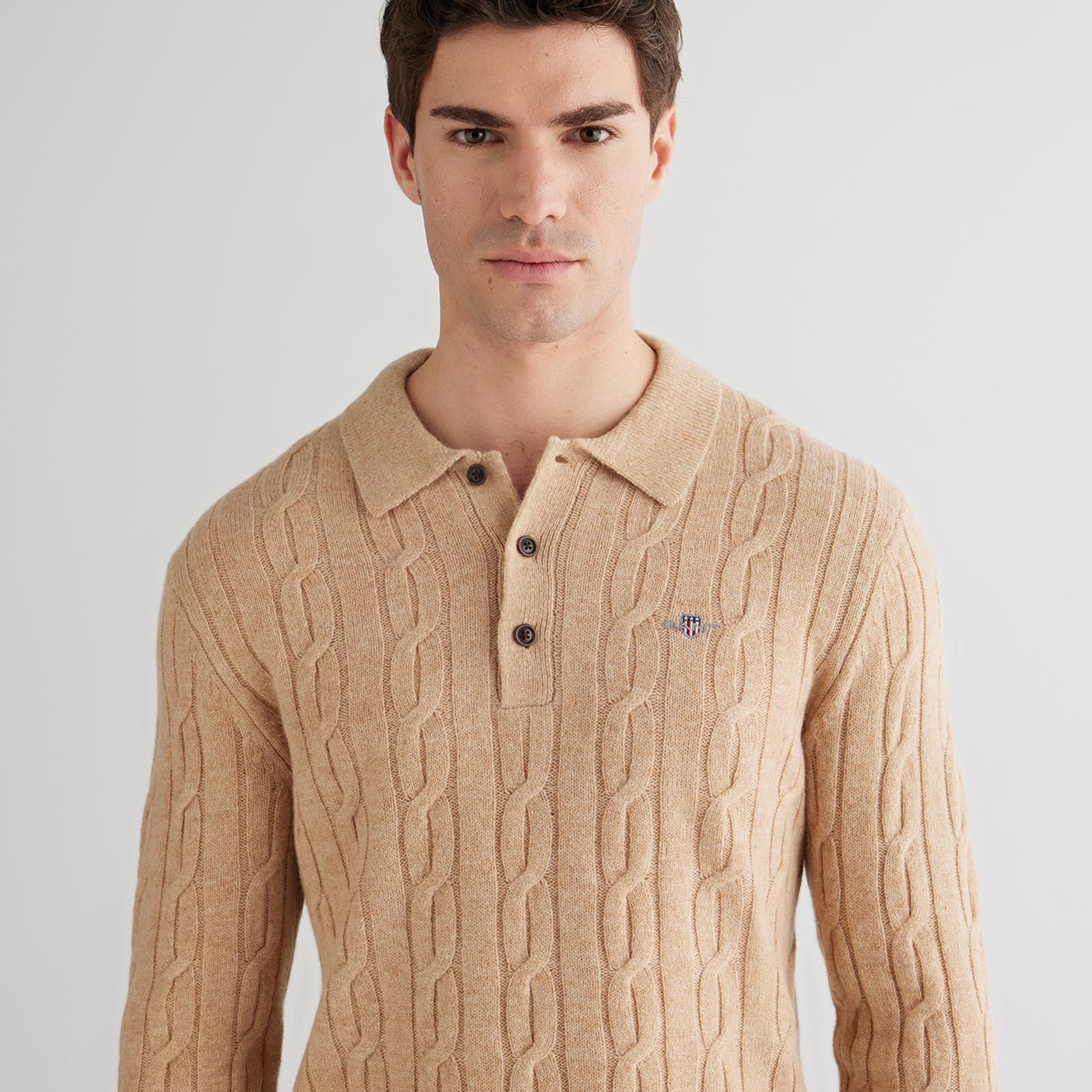 GANT Erkek Bej Regular Fit Polo Yaka Triko