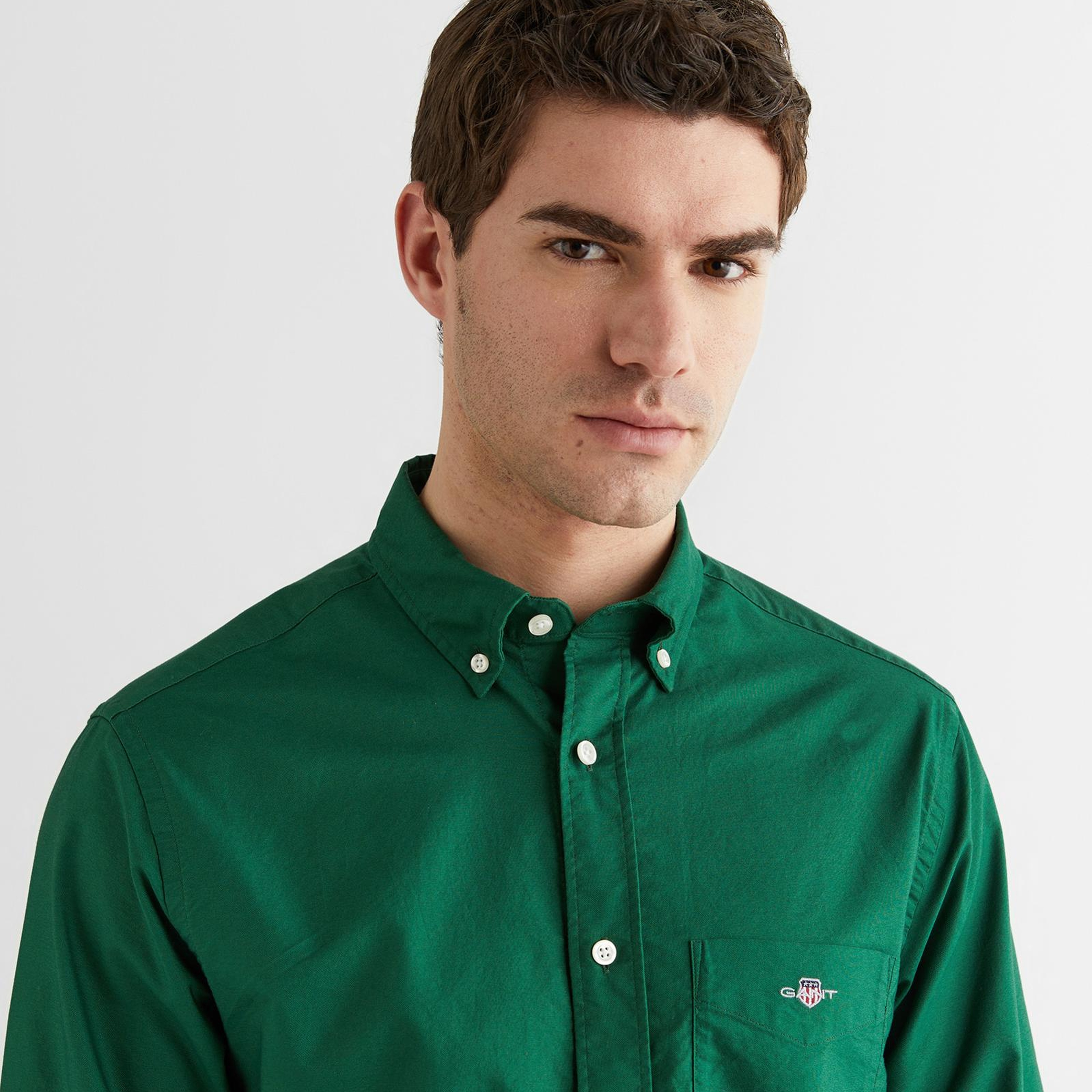 GANT Erkek Yeşil Regular Fit Düğmeli Yaka Oxford Gömlek