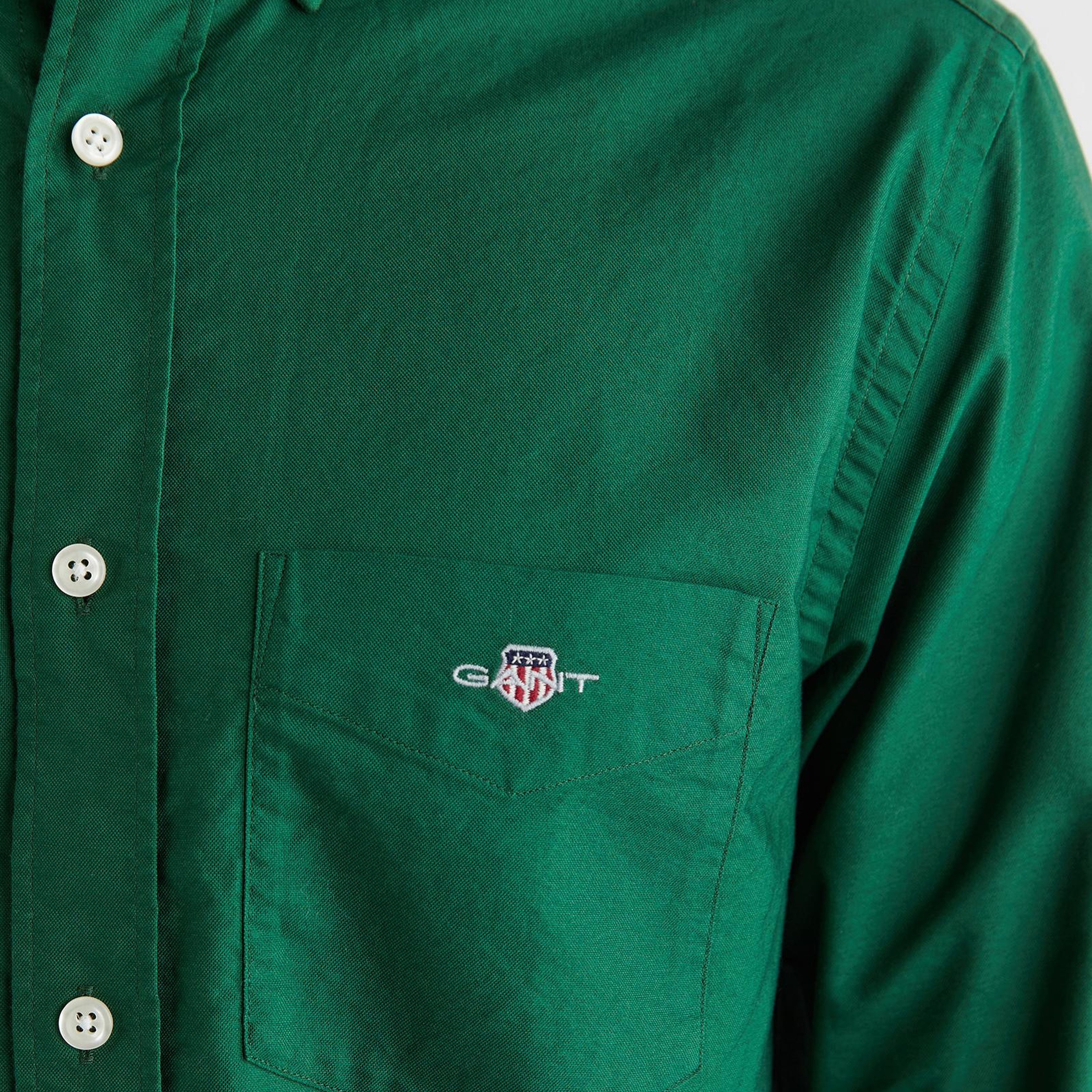 GANT Erkek Yeşil Regular Fit Düğmeli Yaka Oxford Gömlek