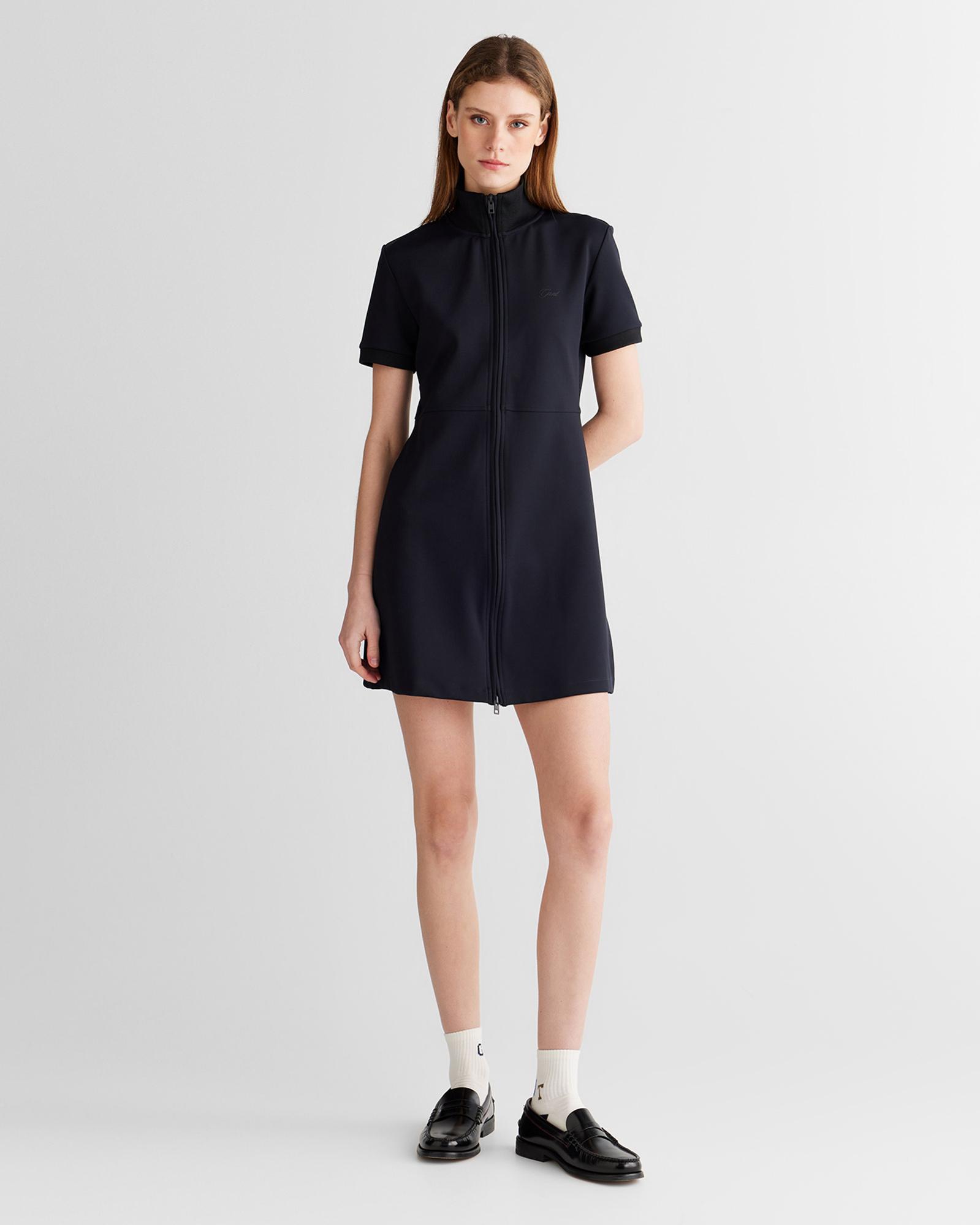 GANT Kadın Siyah Regular Fit Fermuarlı Elbise