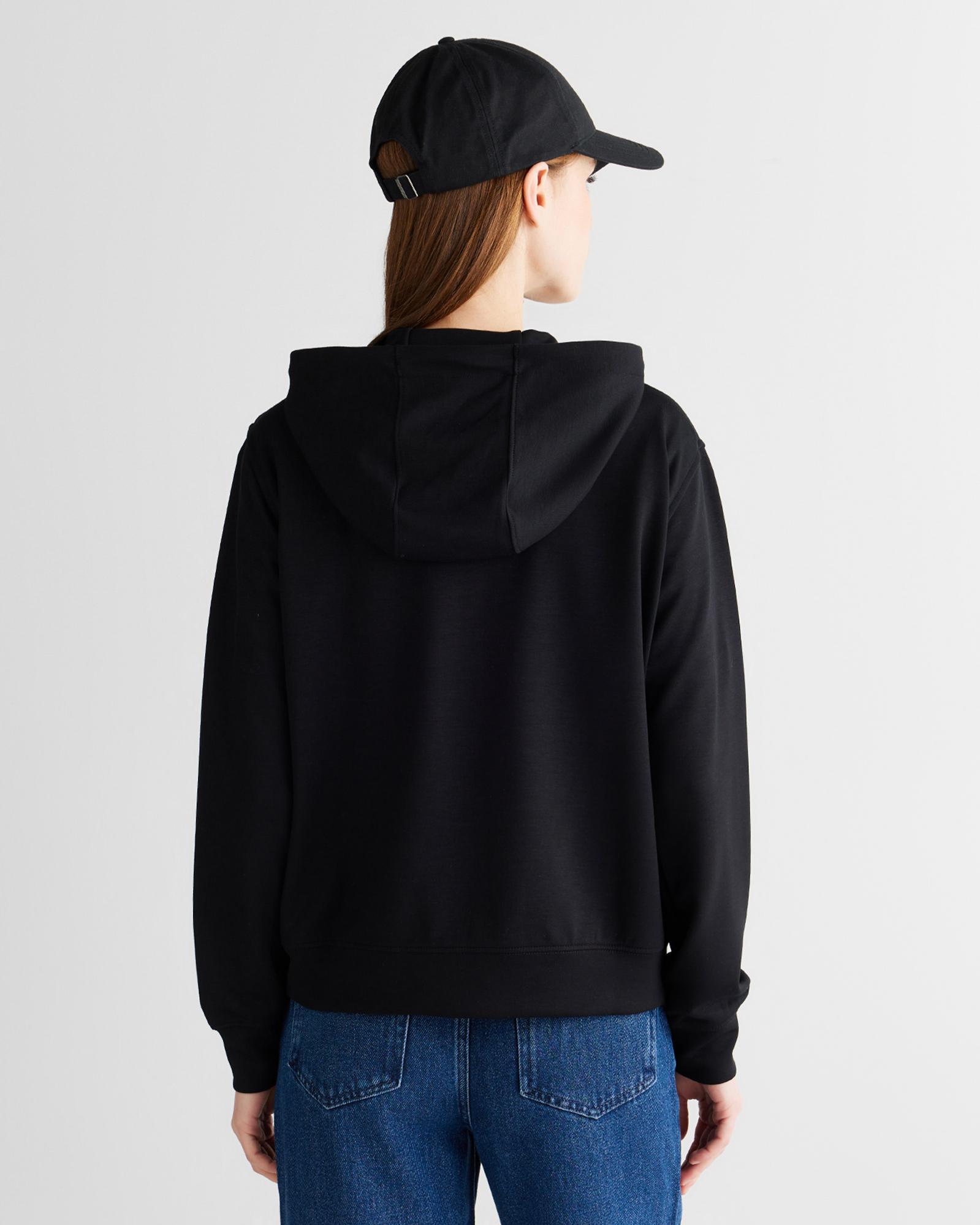 GANT Kadın Siyah Regular Fit Fermuarlı Sweatshirt