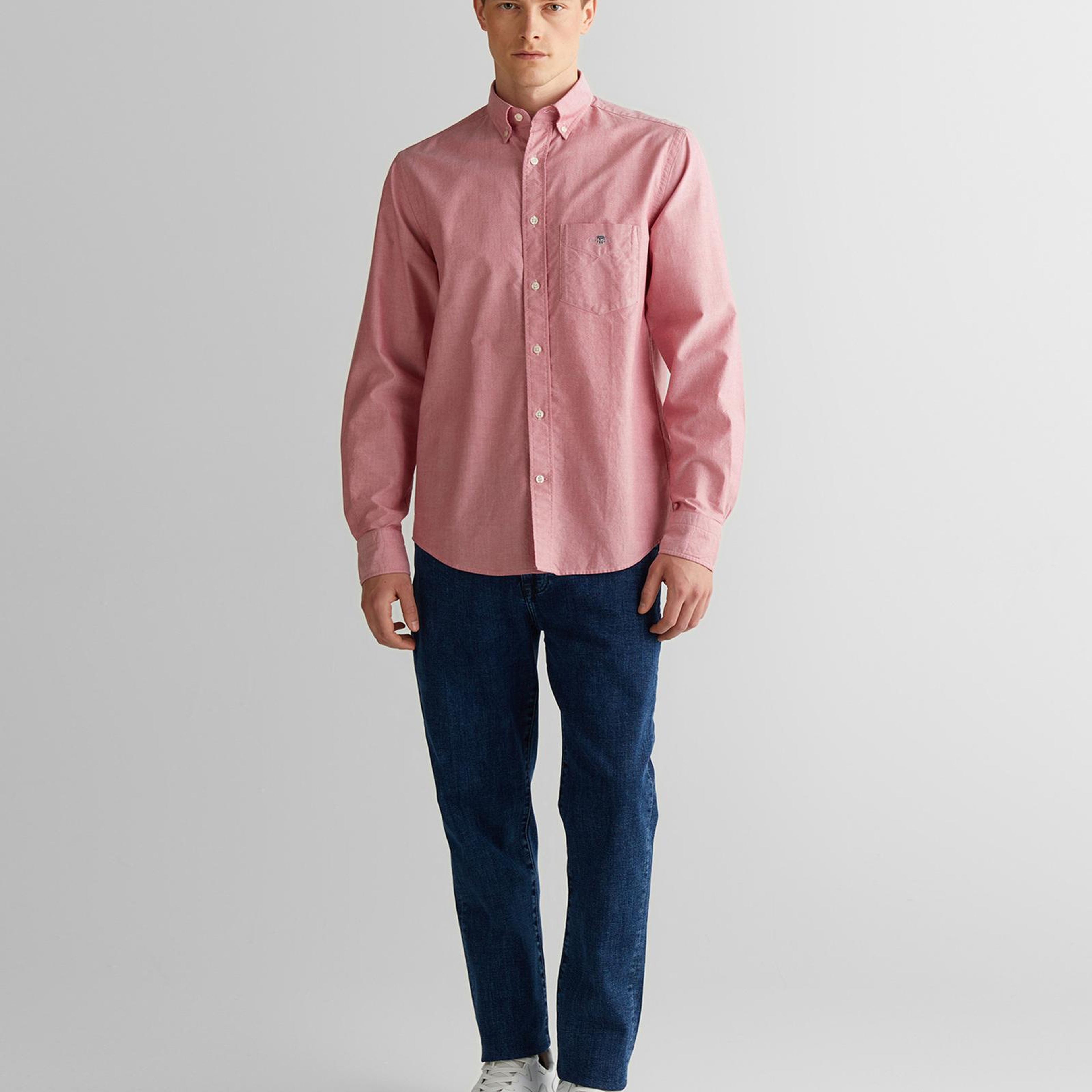 GANT Erkek Kırmızı Regular Fit Düğmeli Yaka Gömlek