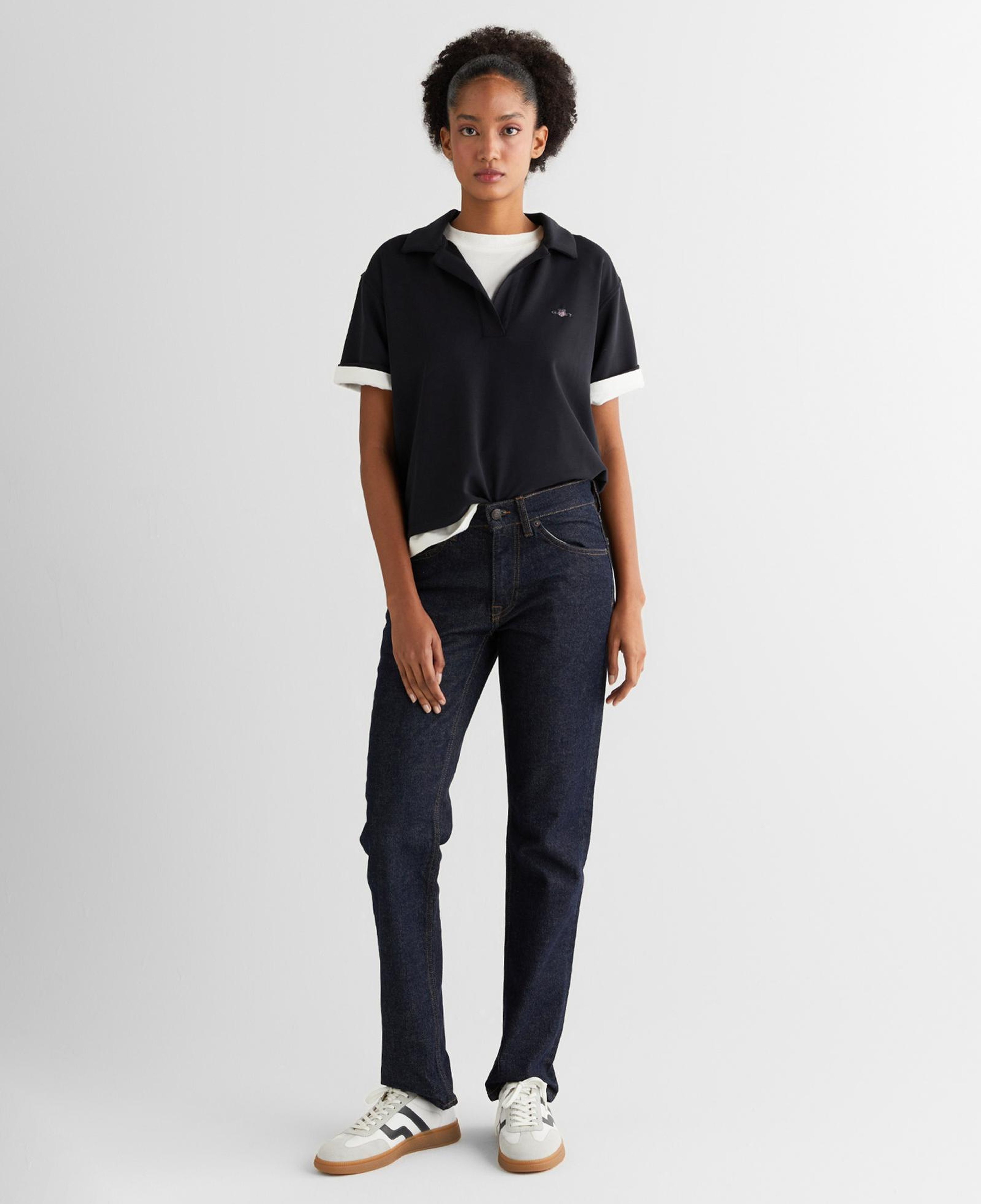 GANT Kadın Siyah Relaxed Fit Polo Yaka Polo