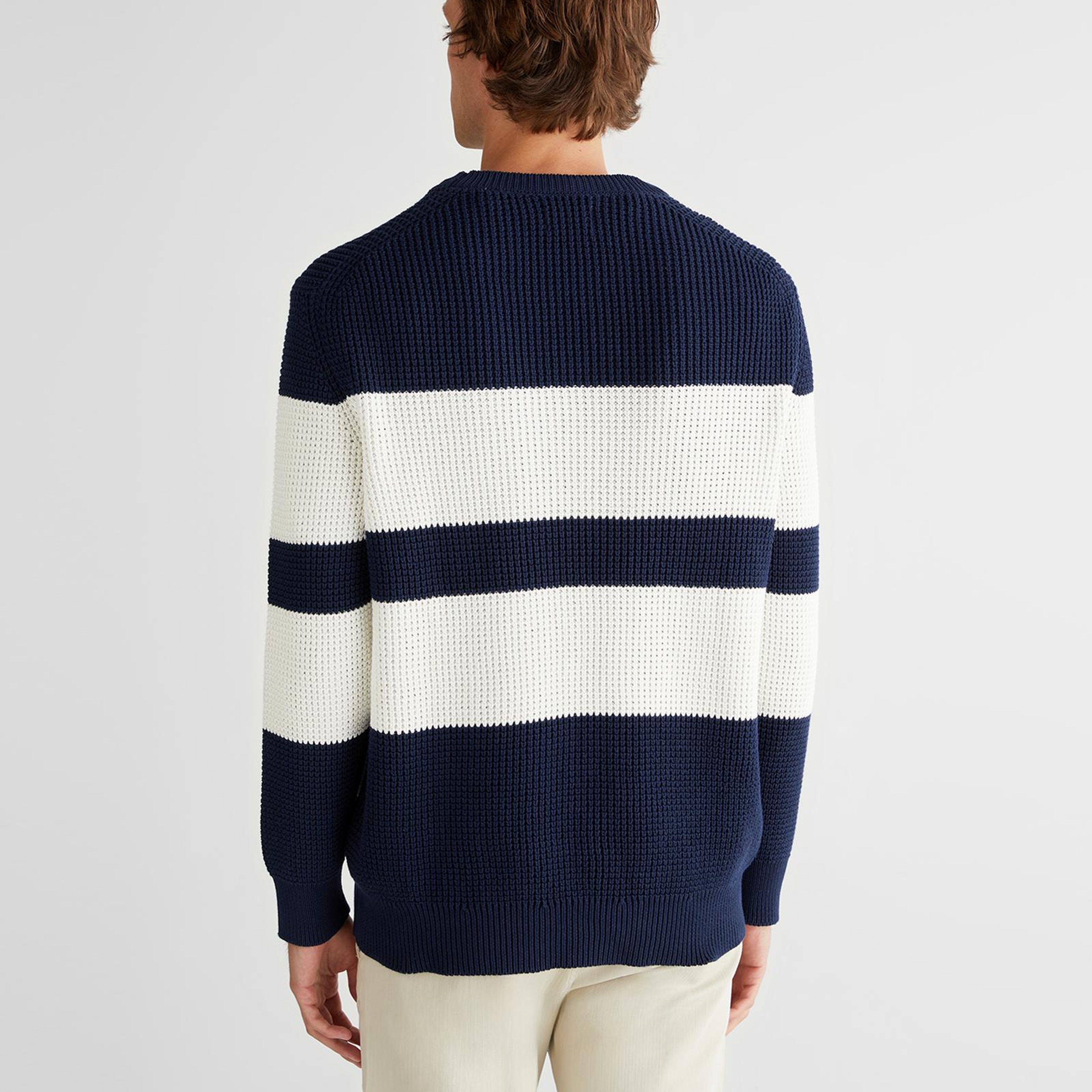 GANT Erkek Lacivert Relaxed Fit Bisiklet Yaka Triko